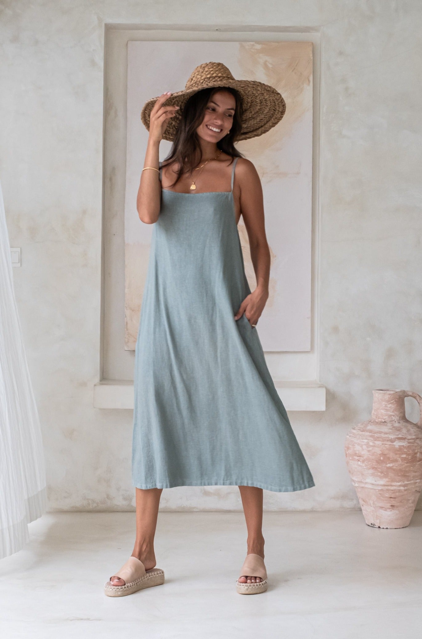 Daisy Dress - Sage *Organically Plant Dyed* Daisy Dress - Sage *Organically Plant Dyed*