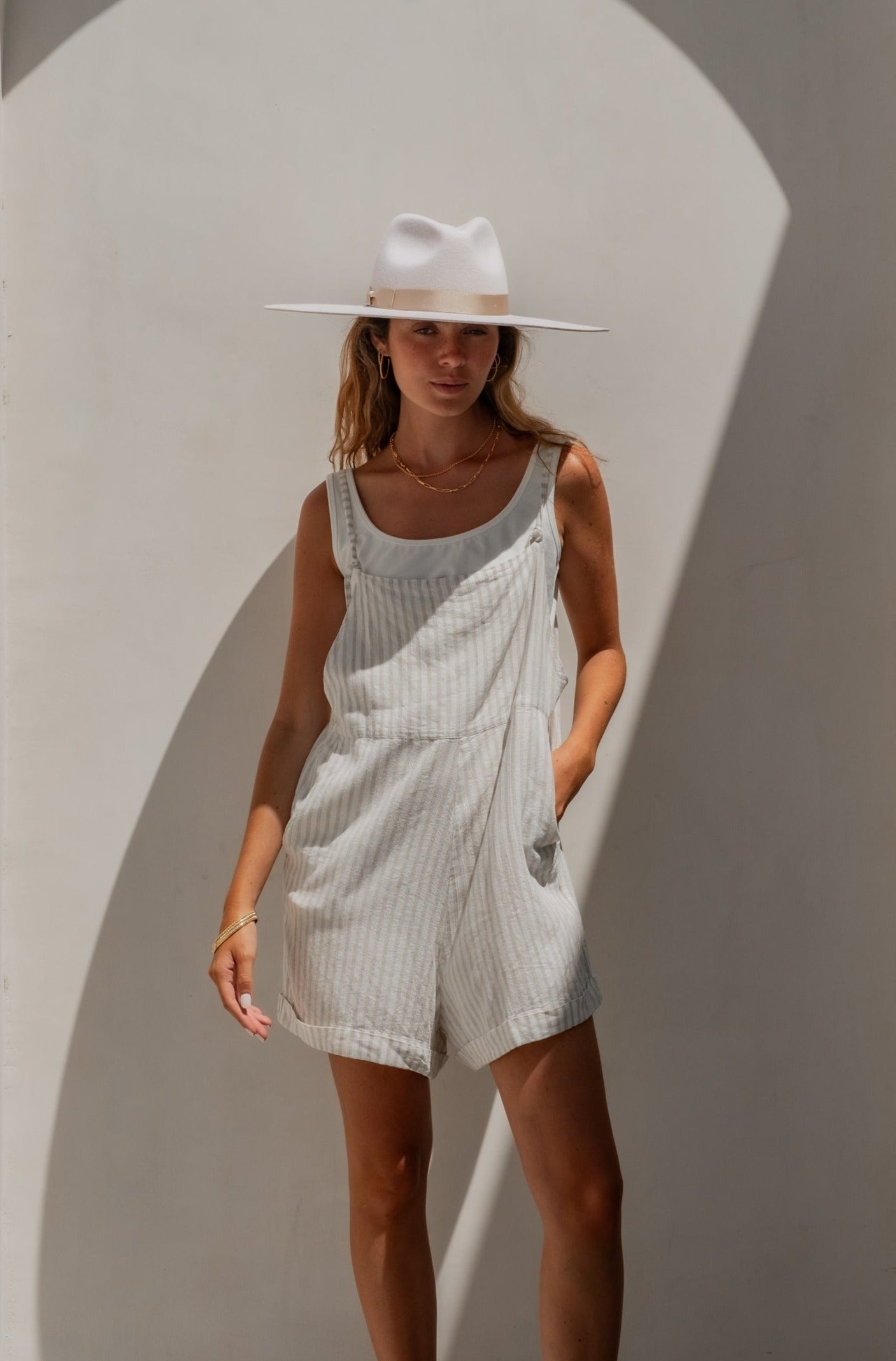 Sand Dune Stripe Riley Jumpsuit Summer Overalls Luna & Rose