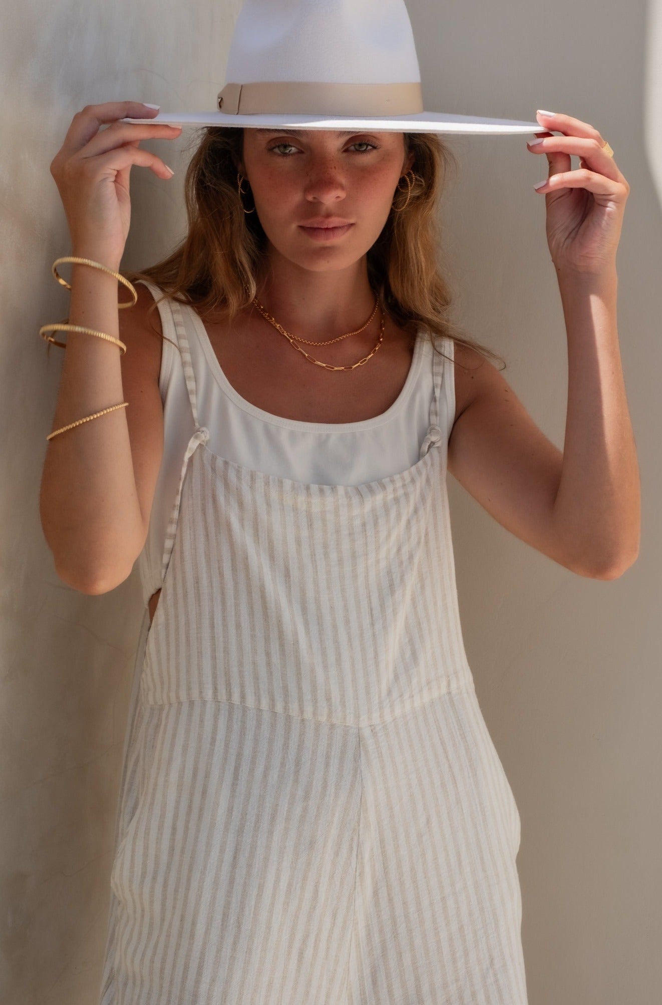 Sand Dune Stripe Riley Jumpsuit Summer Overalls Luna & Rose