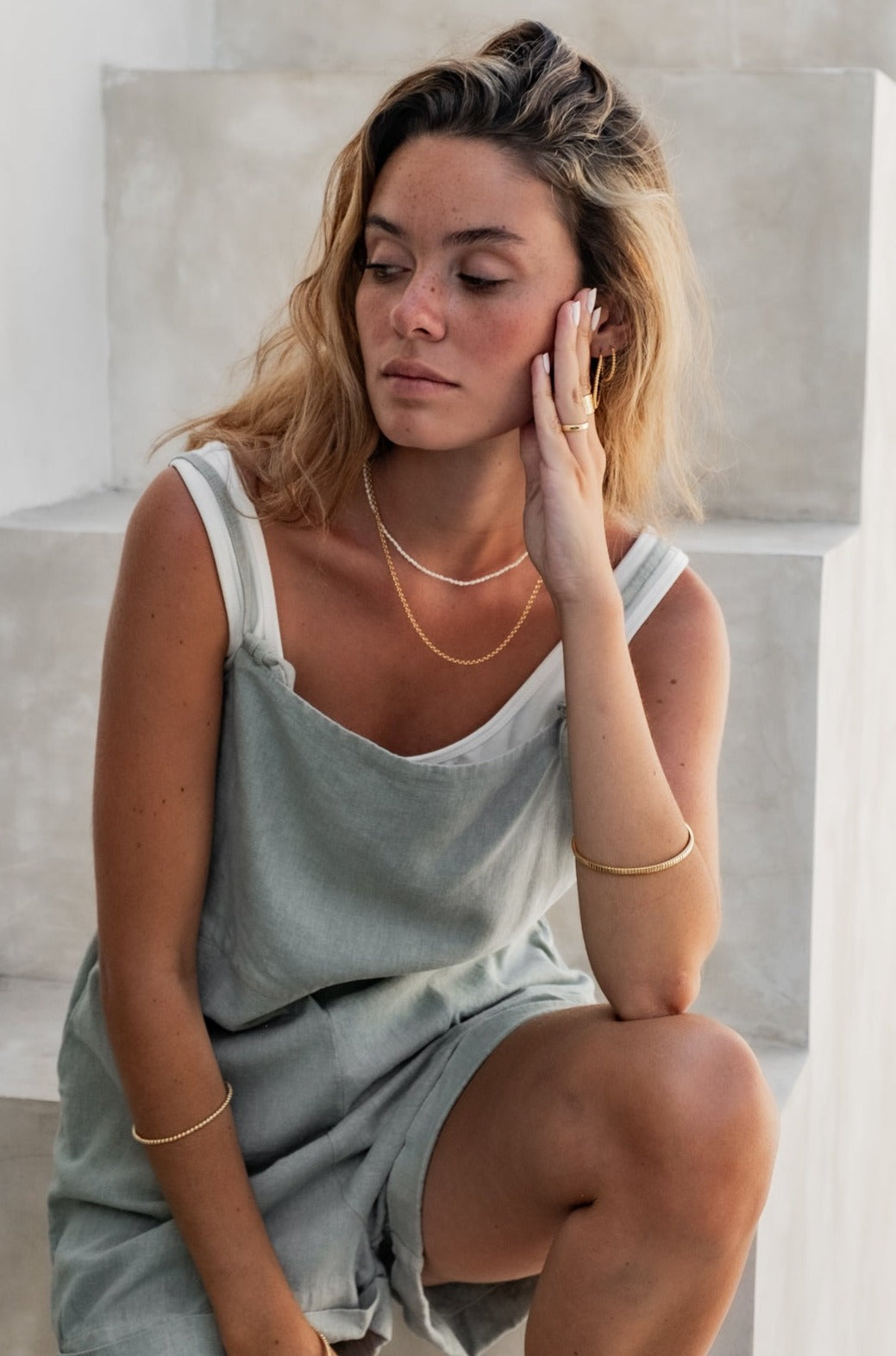 Riley overalls Sage Green Summer Linen