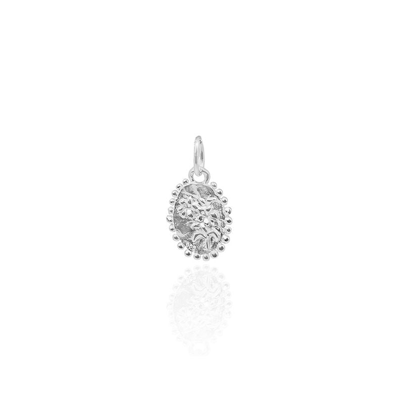 mini Saint Anthony charm silver back side