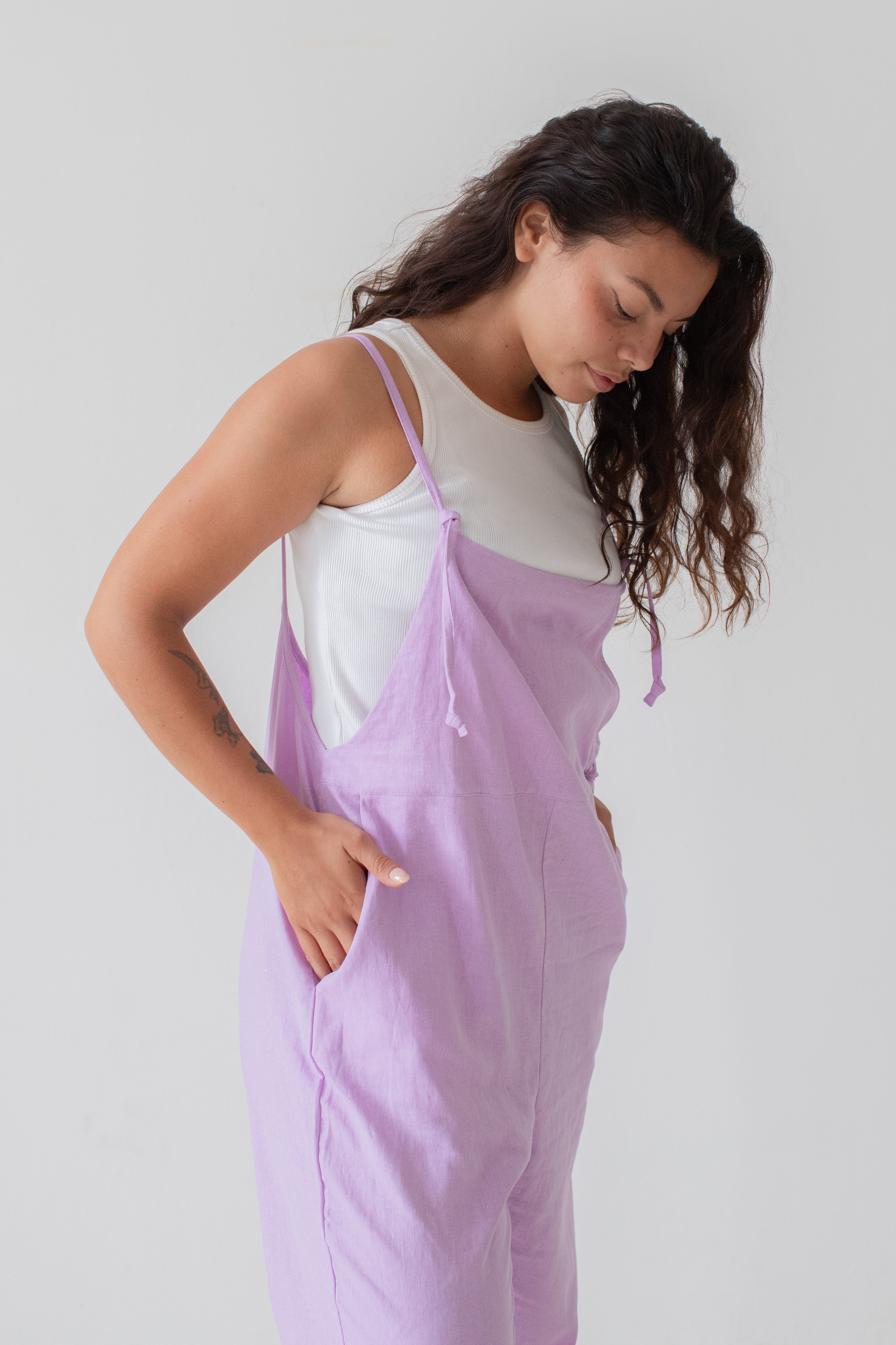 Ollie Overalls - Lilac Plant Dyed