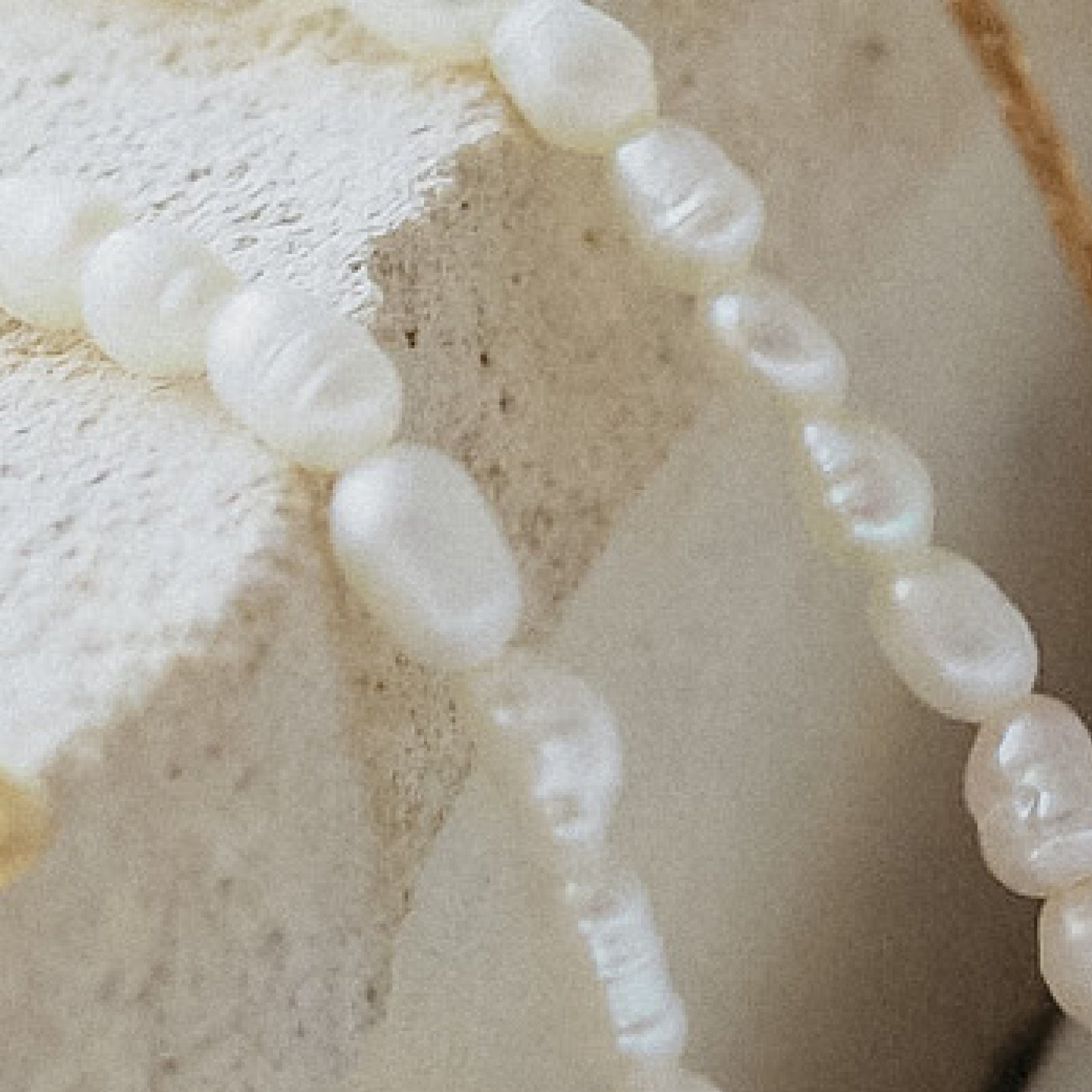 Timeless Mini Pearl Anklet - Silver on stone