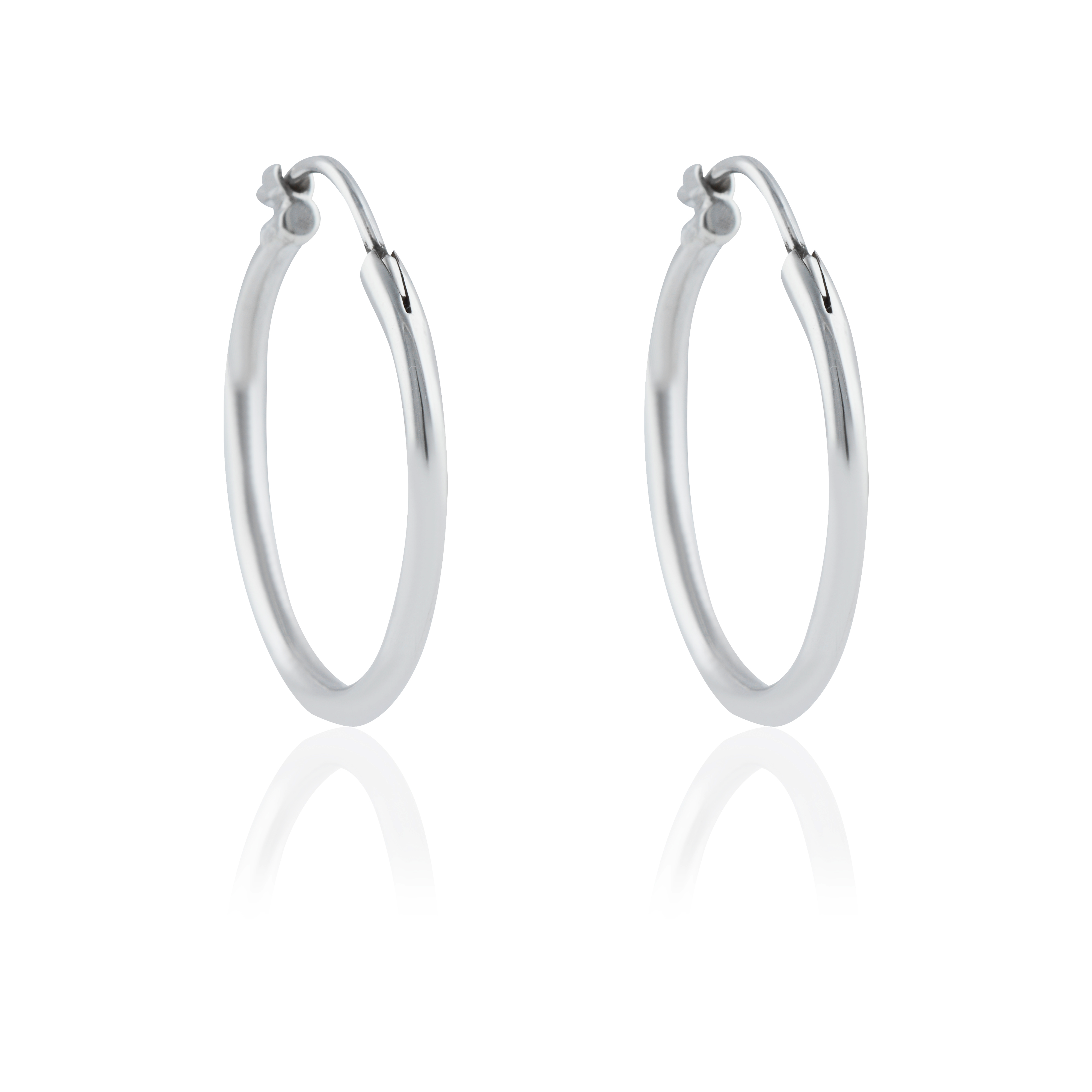 a pair signature hoops earrings 25mm silver