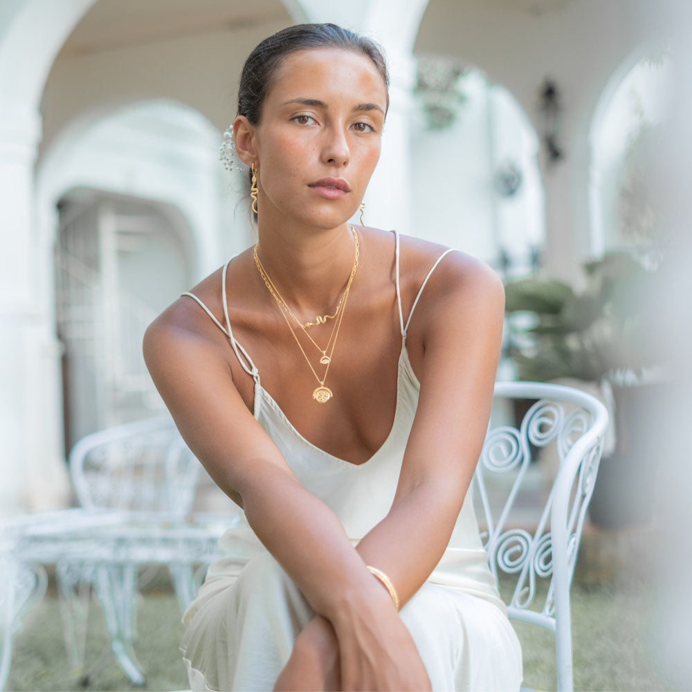Snake 'Rebirth' Necklace - Gold Bali jewelry brand's sustainable collection