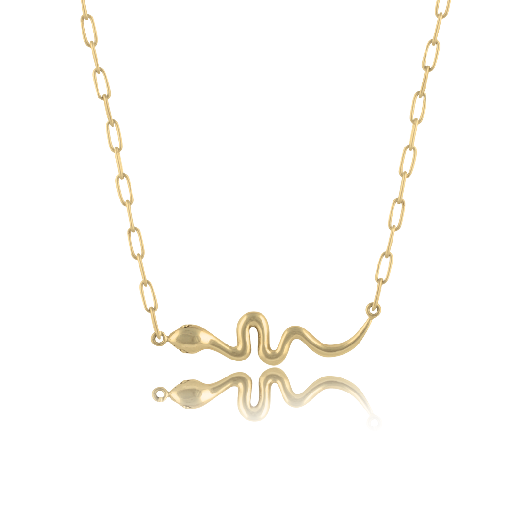 Snake 'Rebirth' Necklace - Gold Eco-friendly silver necklace