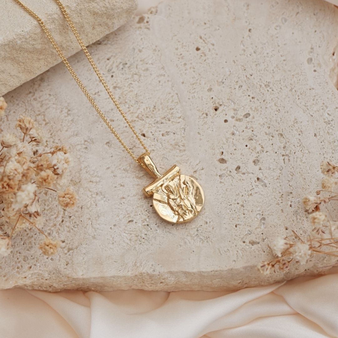 9KT Solid Gold St Andrew Pendant - Patron Saint of Strength, Guidance & Hope