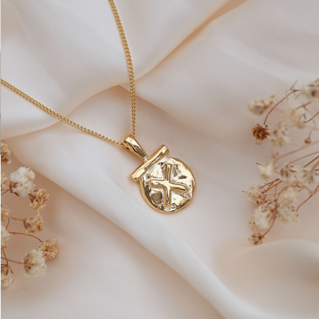 9KT Solid Gold St Andrew Pendant - Patron Saint of Strength, Guidance & Hope