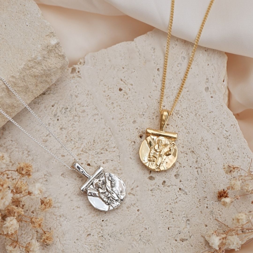 Silver St Andrew Pendant - Patron Saint of Strength, Guidance & Hope