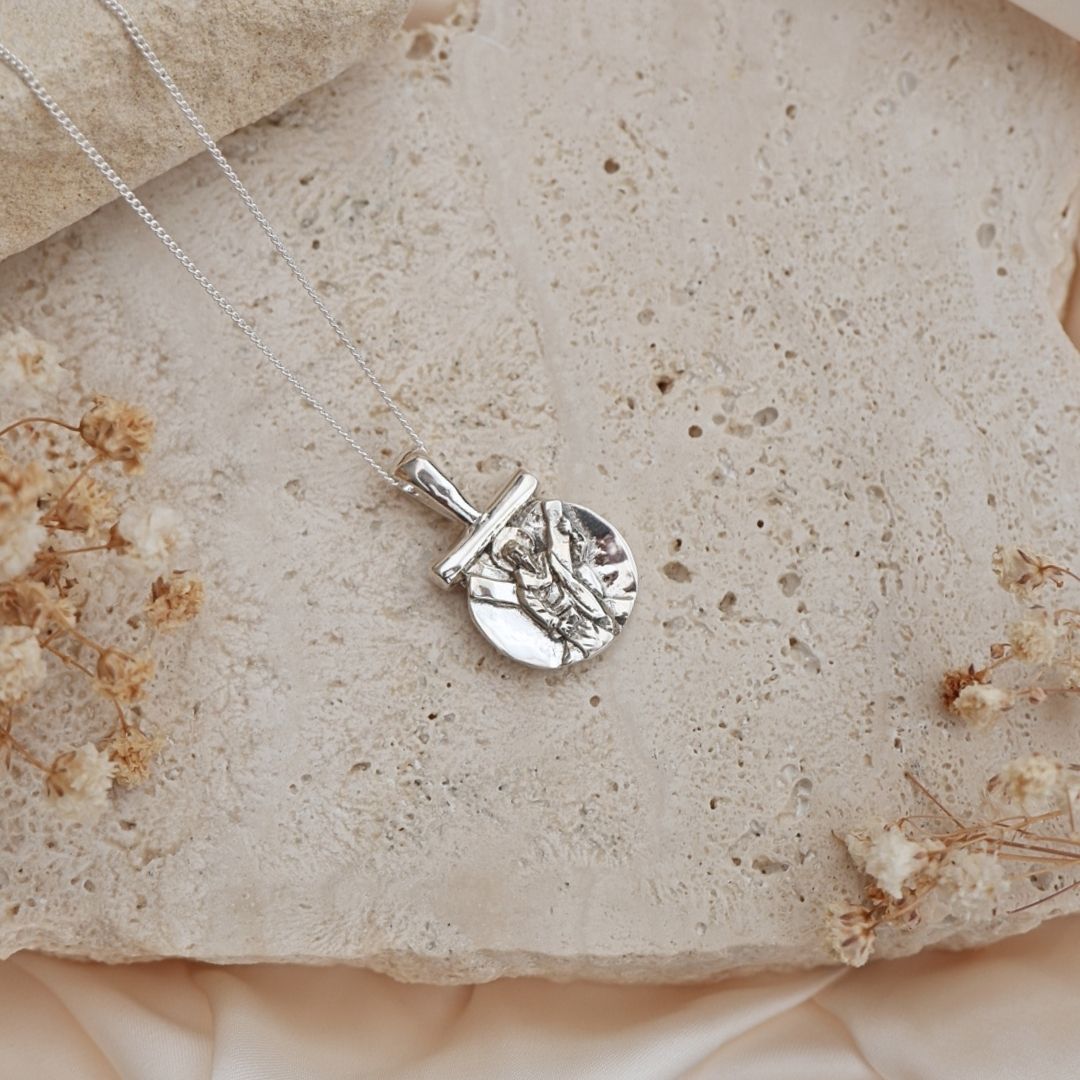 Silver St Andrew Pendant - Patron Saint of Strength, Guidance & Hope