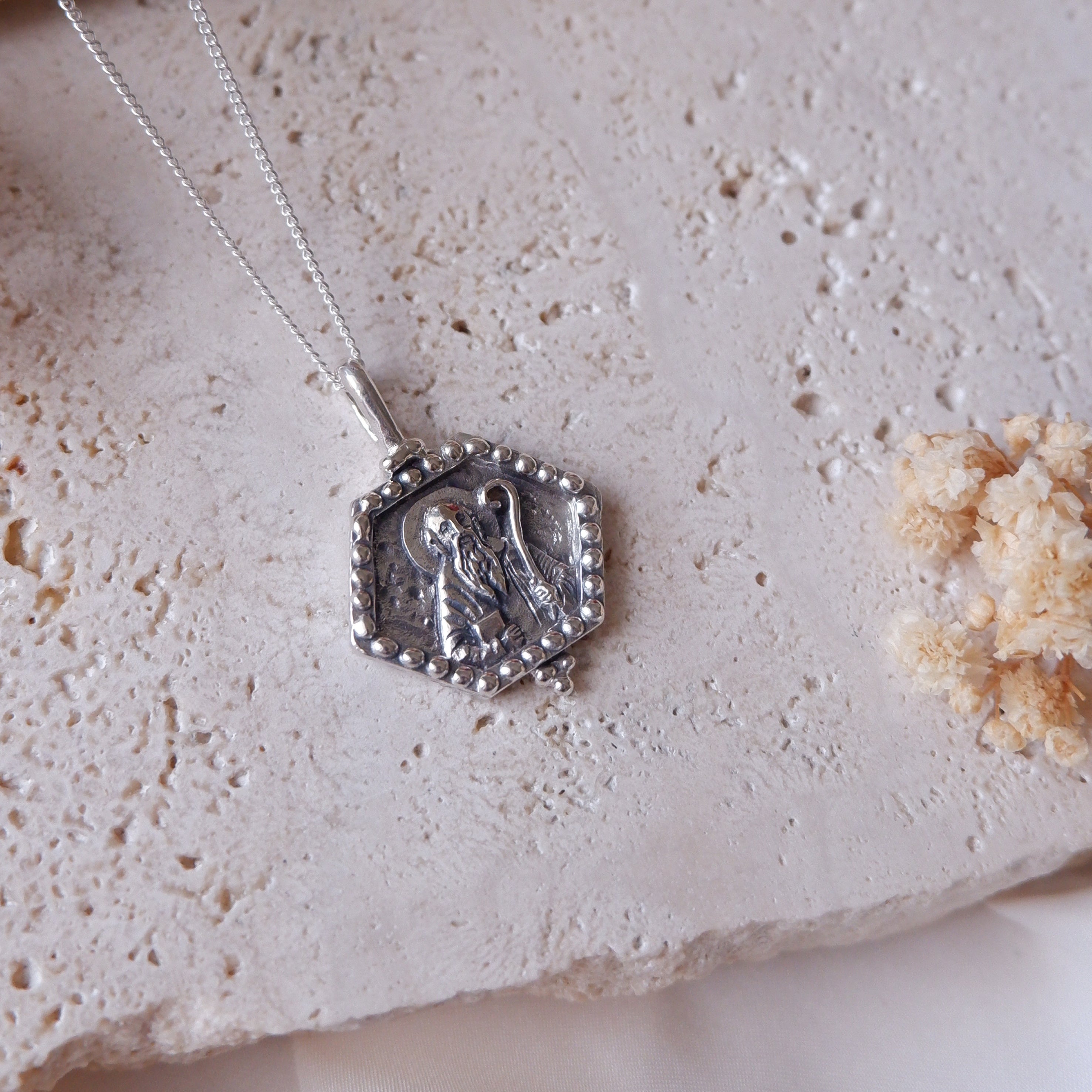 St Benedict - Patron Saint of Clarity, Calm & Peace - Silver