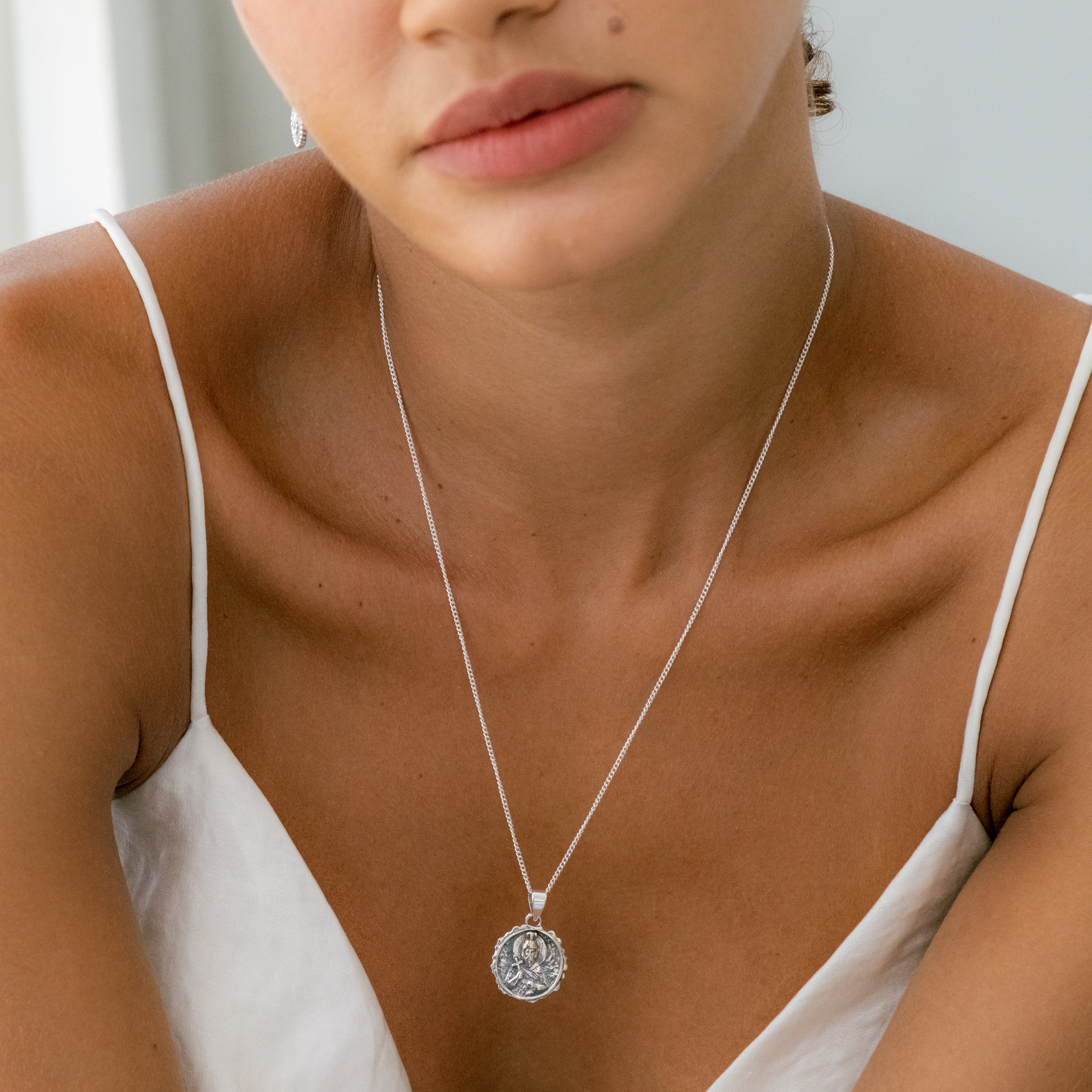 Silver St Florian Pendant - Patron Saint of Protection, Bravery & Service