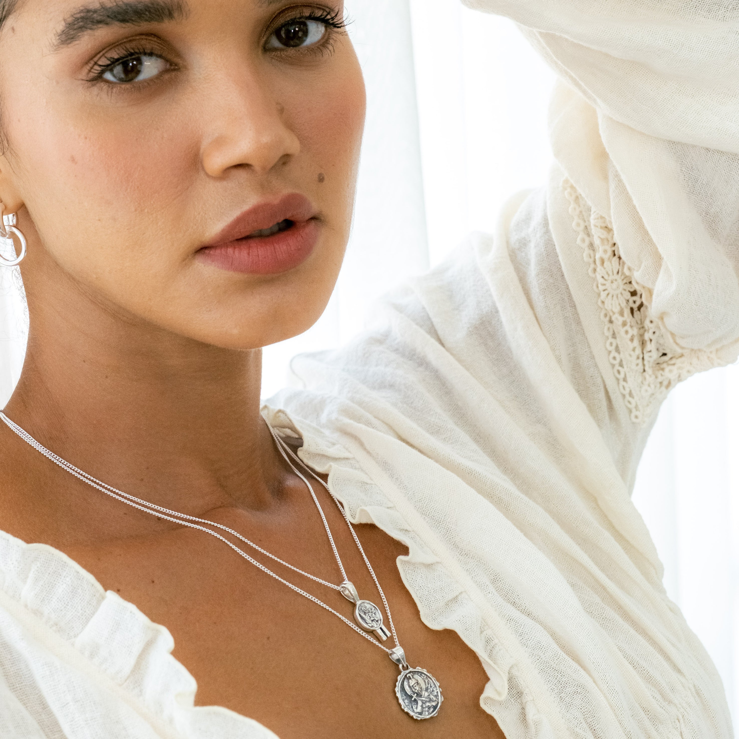 Silver St Florian Pendant - Patron Saint of Protection, Bravery & Service