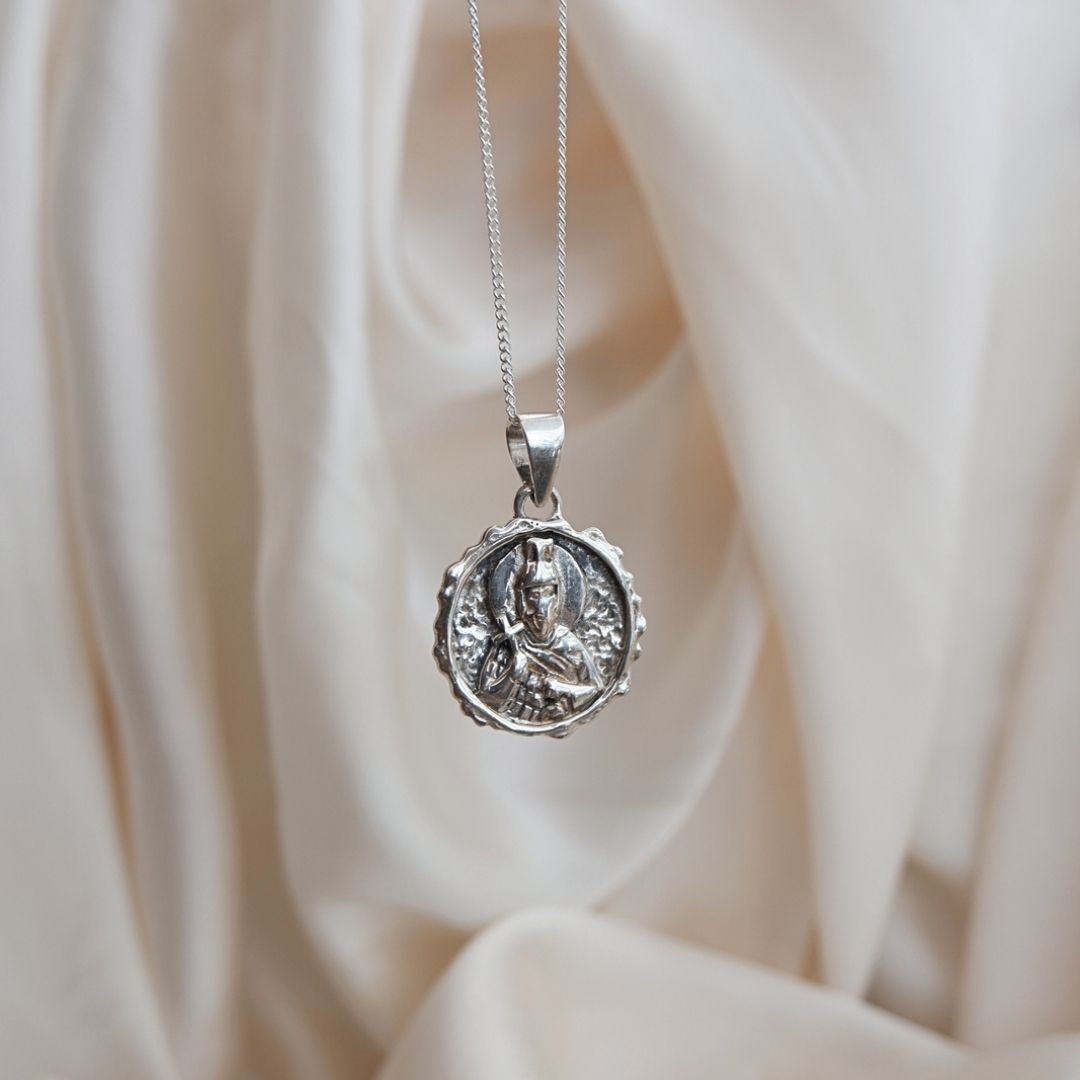 Silver St Florian Pendant - Patron Saint of Protection, Bravery & Service