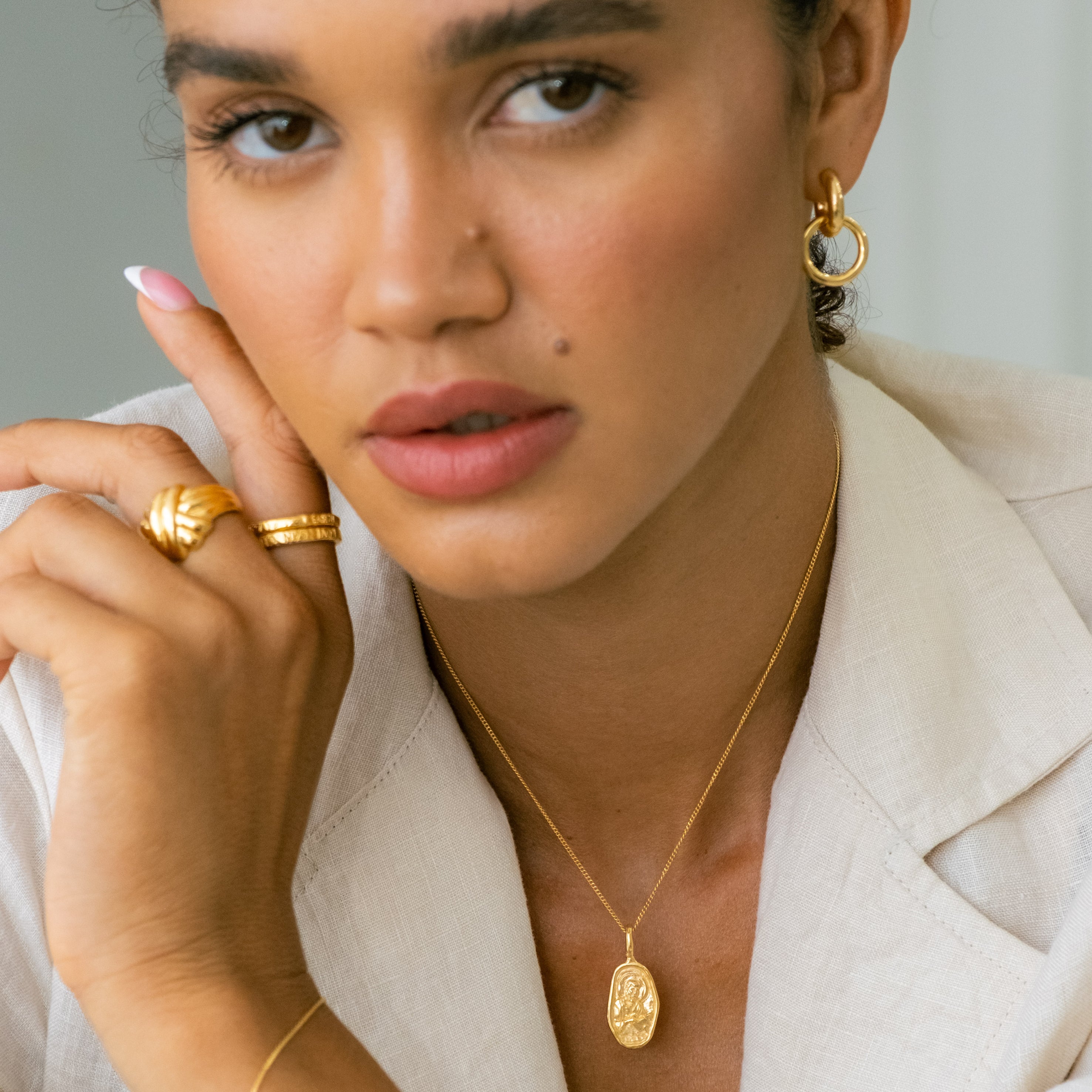 9KT Solid Gold St Matthew Pendant - Patron Saint of Money, Integrity & Perseverance