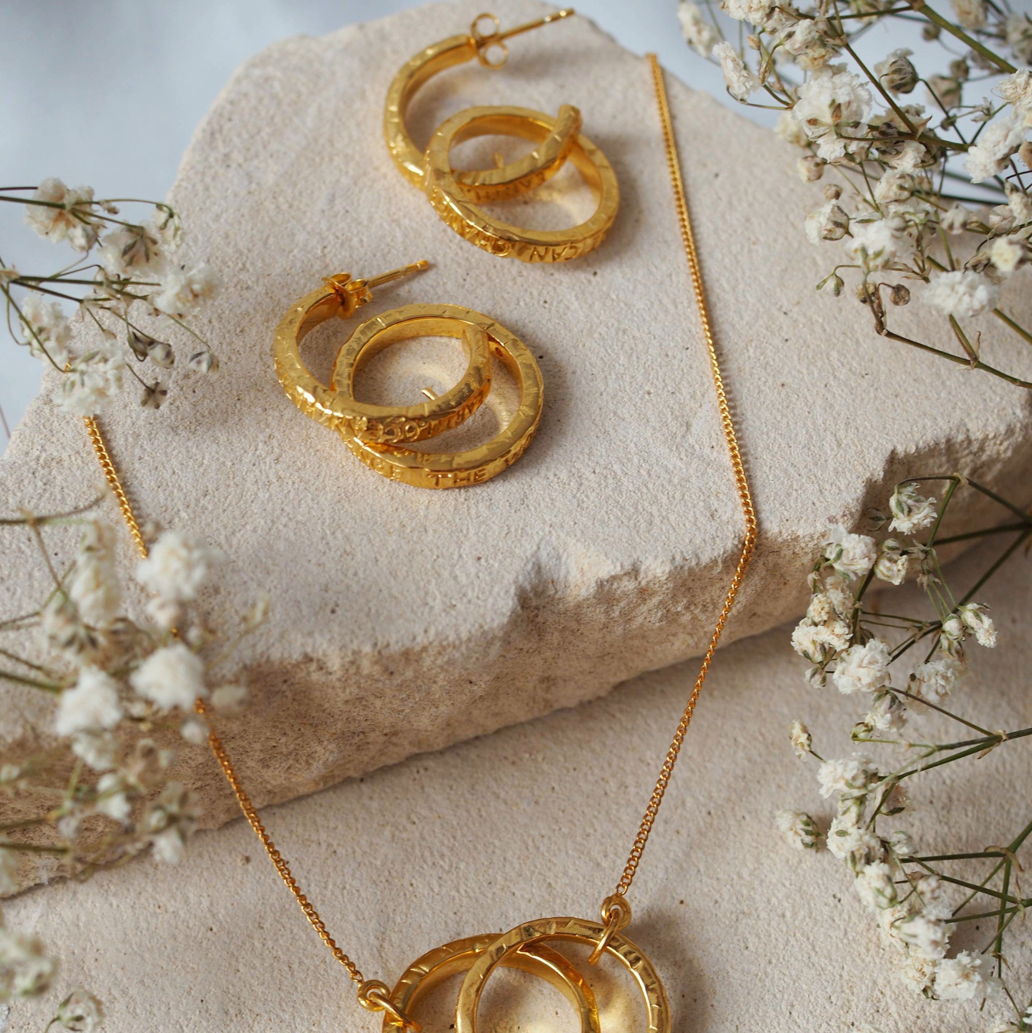 Support Earrings - Gold recycled sterling silver