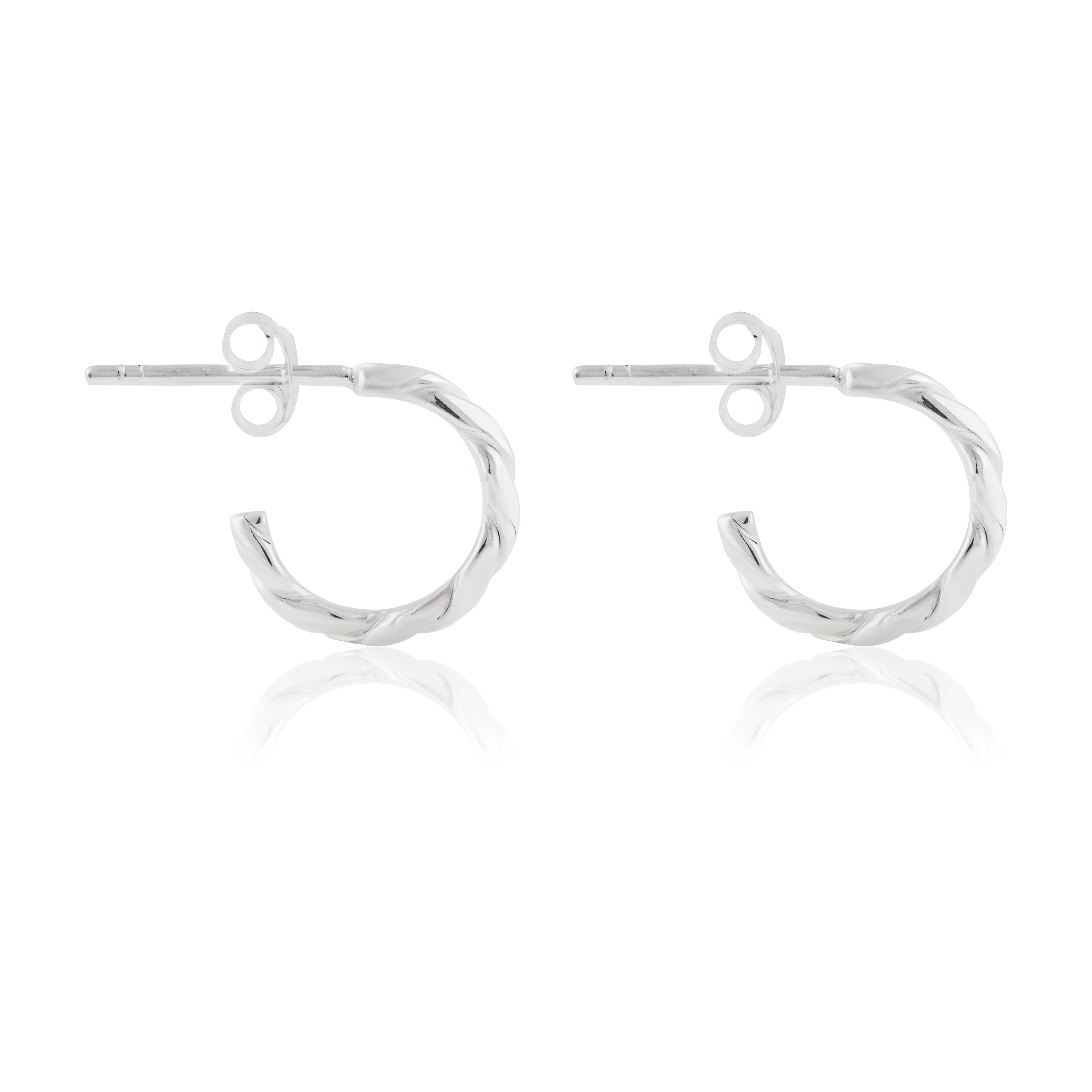 The Hudson twisted hoops earrings silver