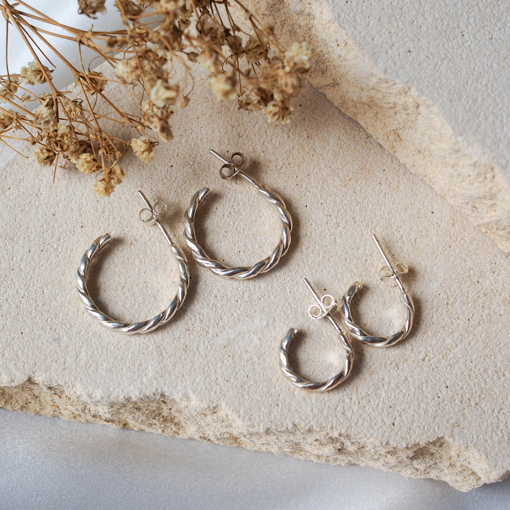 The Hudson Twisted Hoops - Silver