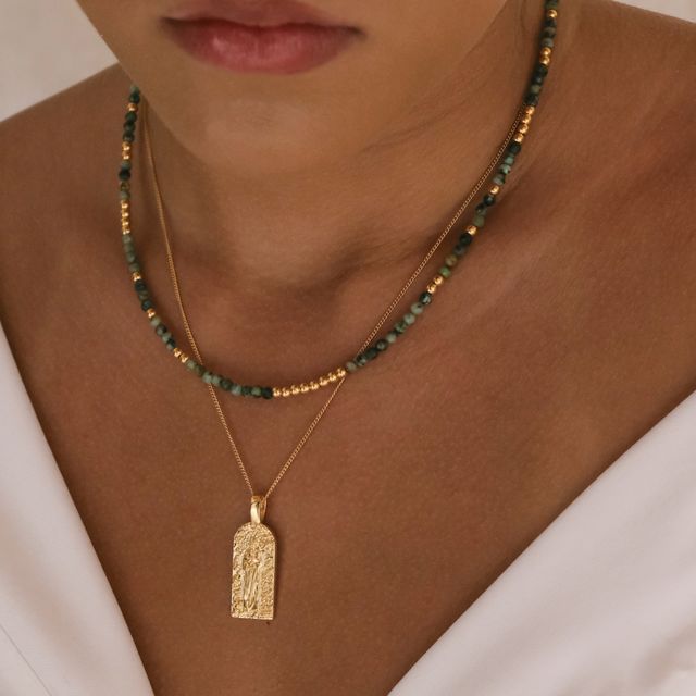 valley necklace layered with St Fiacre