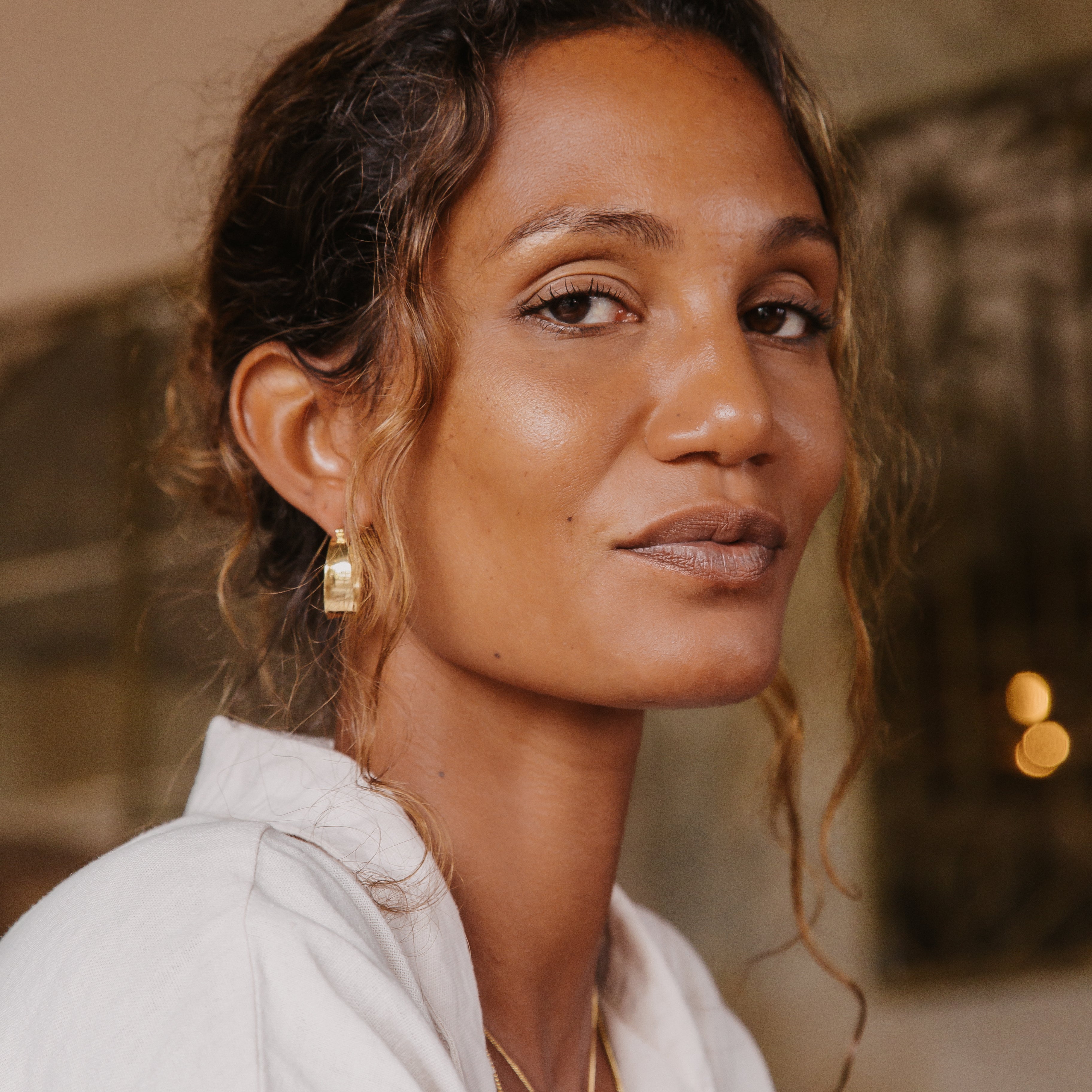 Luna & Rose Large Matilda Hoops - Gold