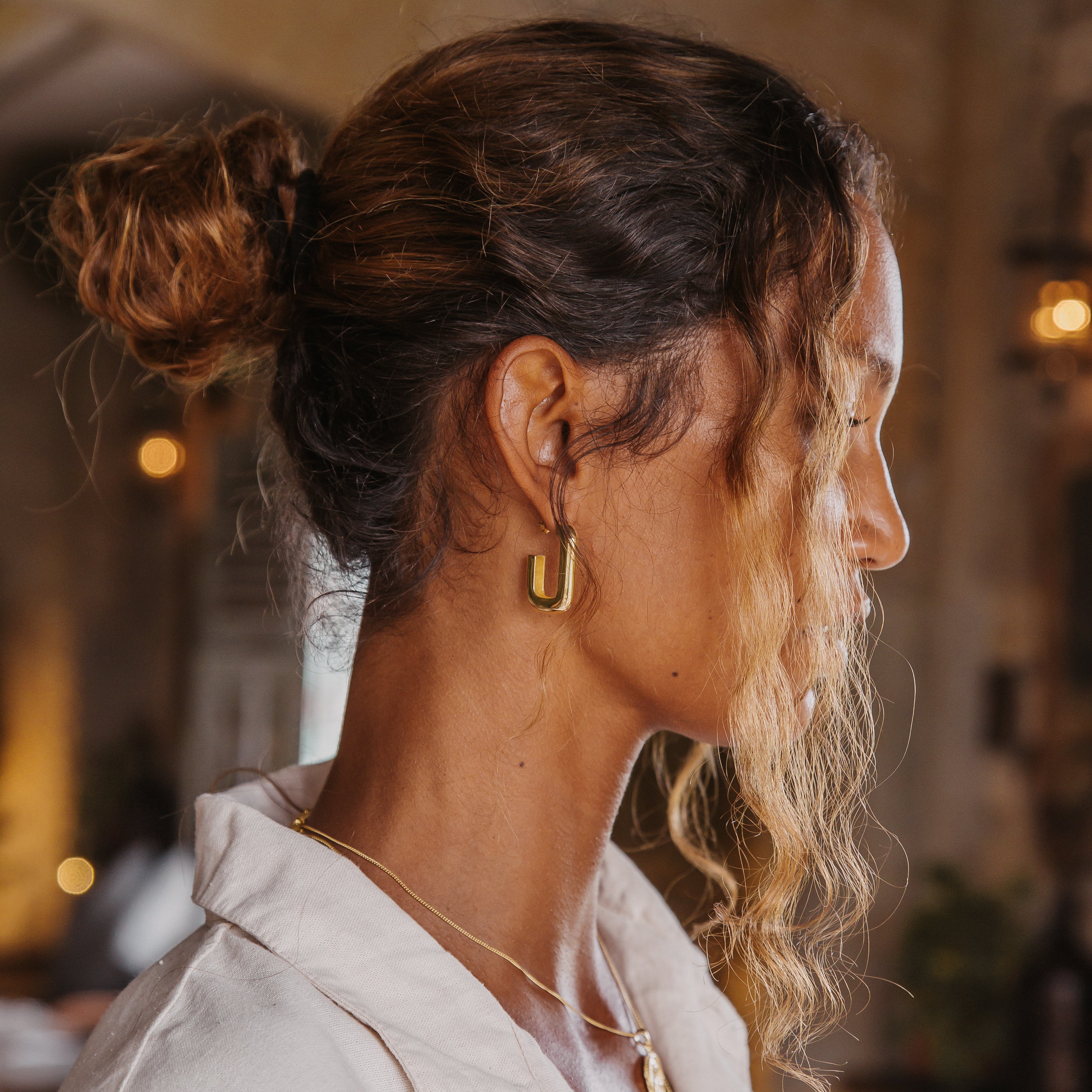 Luna & Rose Elena Hoops - Gold