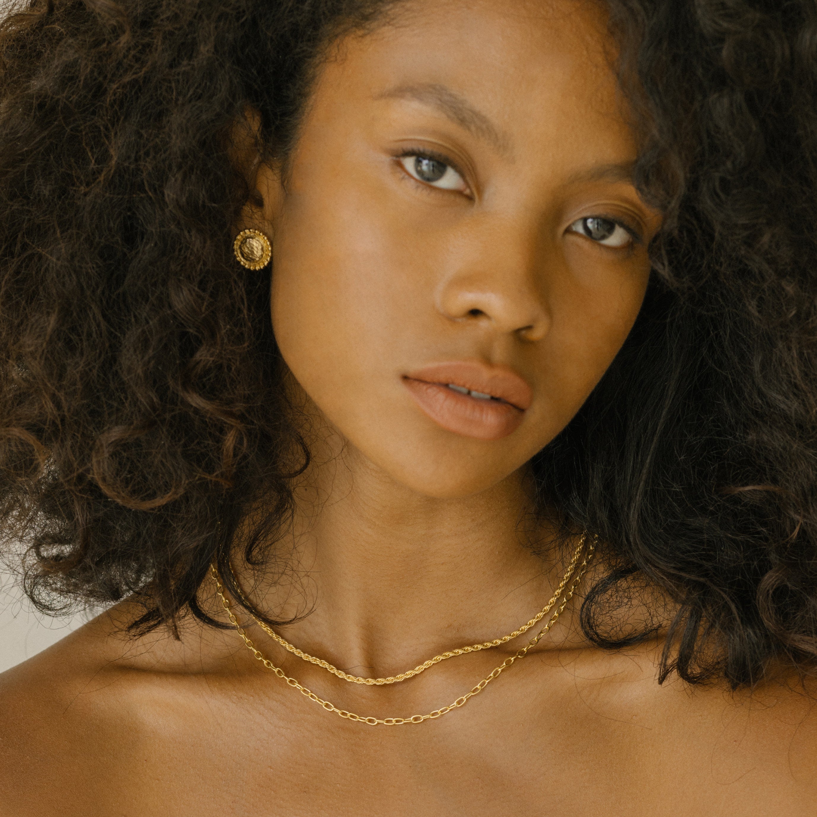 Recycled Sterling Silver Classic Bowie Earrings - Gold