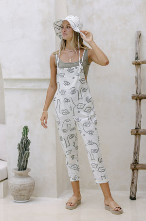 Printed Plants for Eyes Ollie Overalls by Luna & Rose