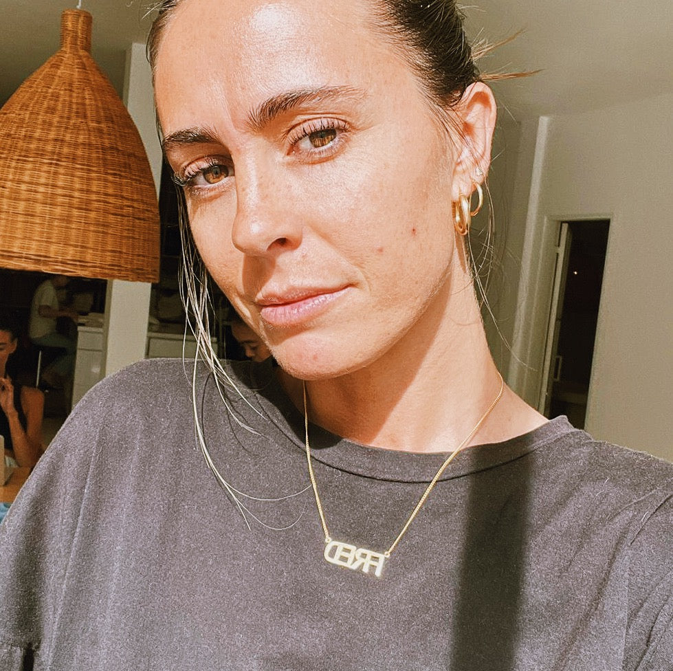 Custom Name Necklace - Gold **Recycled Sterling Silver**