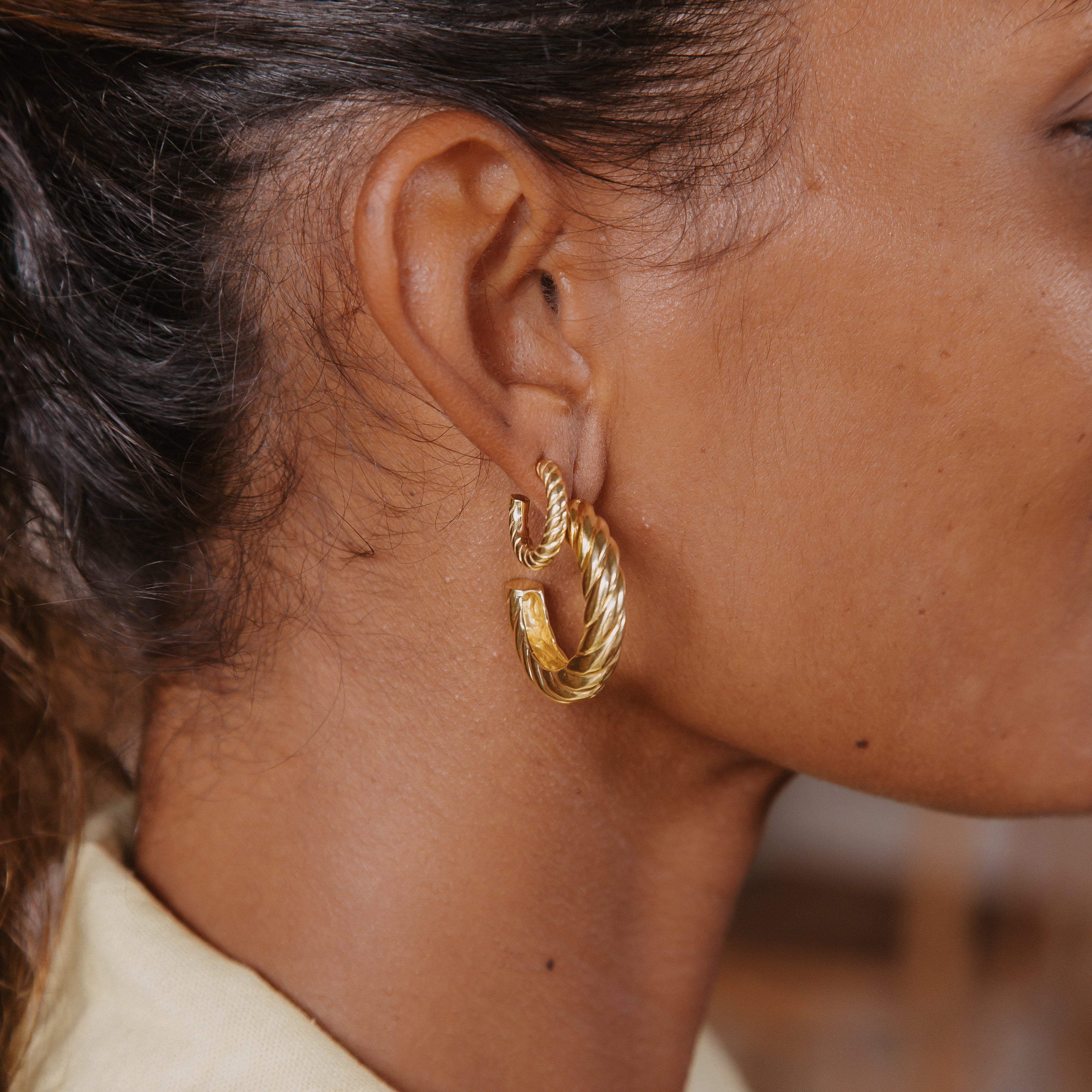 Mini Positano Hoops - Gold
