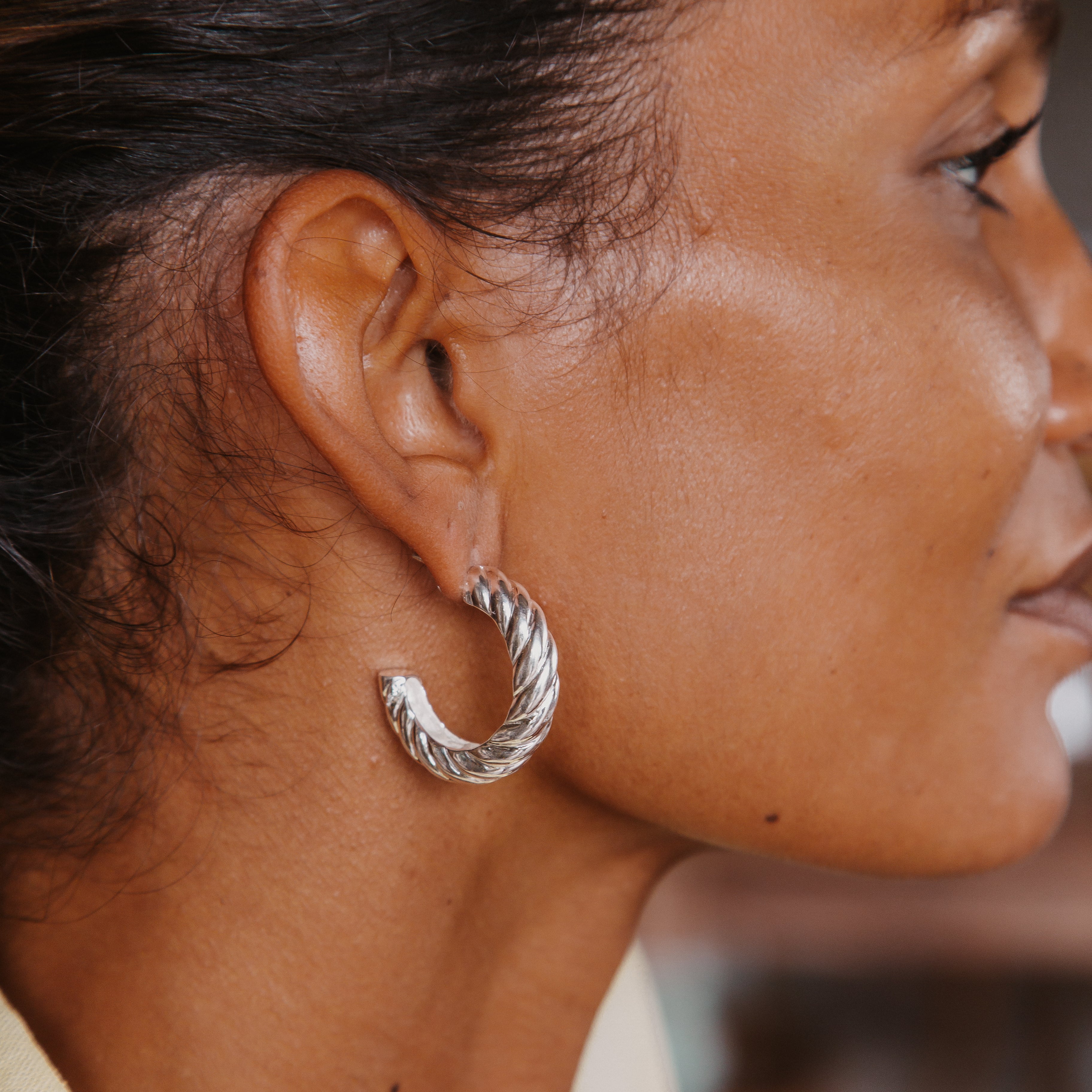 Luna & Rose Silver Positano Hoop Earrings