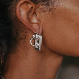 Recycled Sterling Silver Elena Hoops - Silver