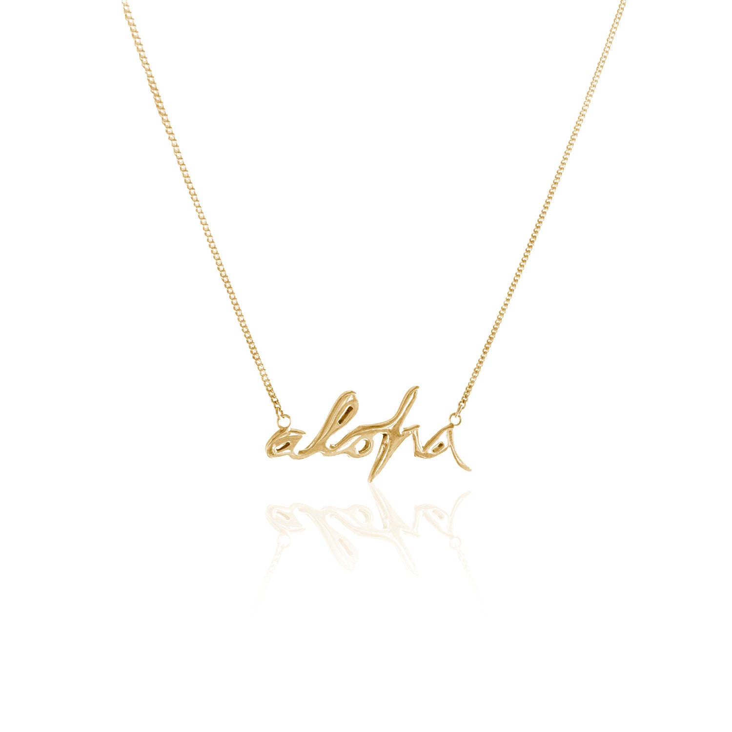 La Luna Rose x Goldfish Kiss ALOHA Neckalce in Gold