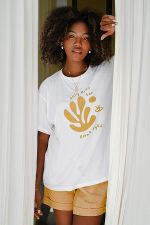 Plants for Eyes Charity T-Shirt Organic Cotton - Coconut with Cinnamon Print