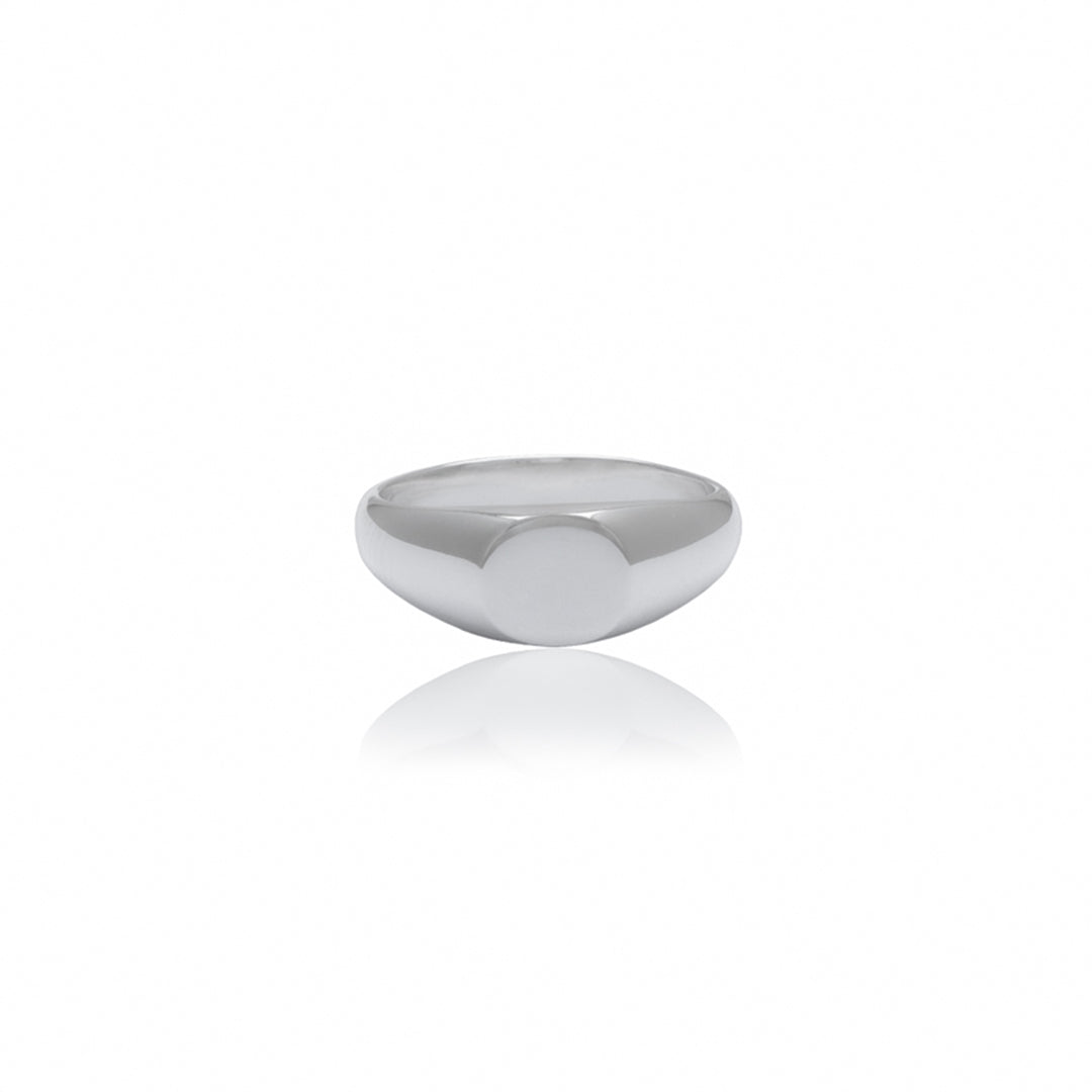 Luna & Rose Mini Circular Signet - Silver
