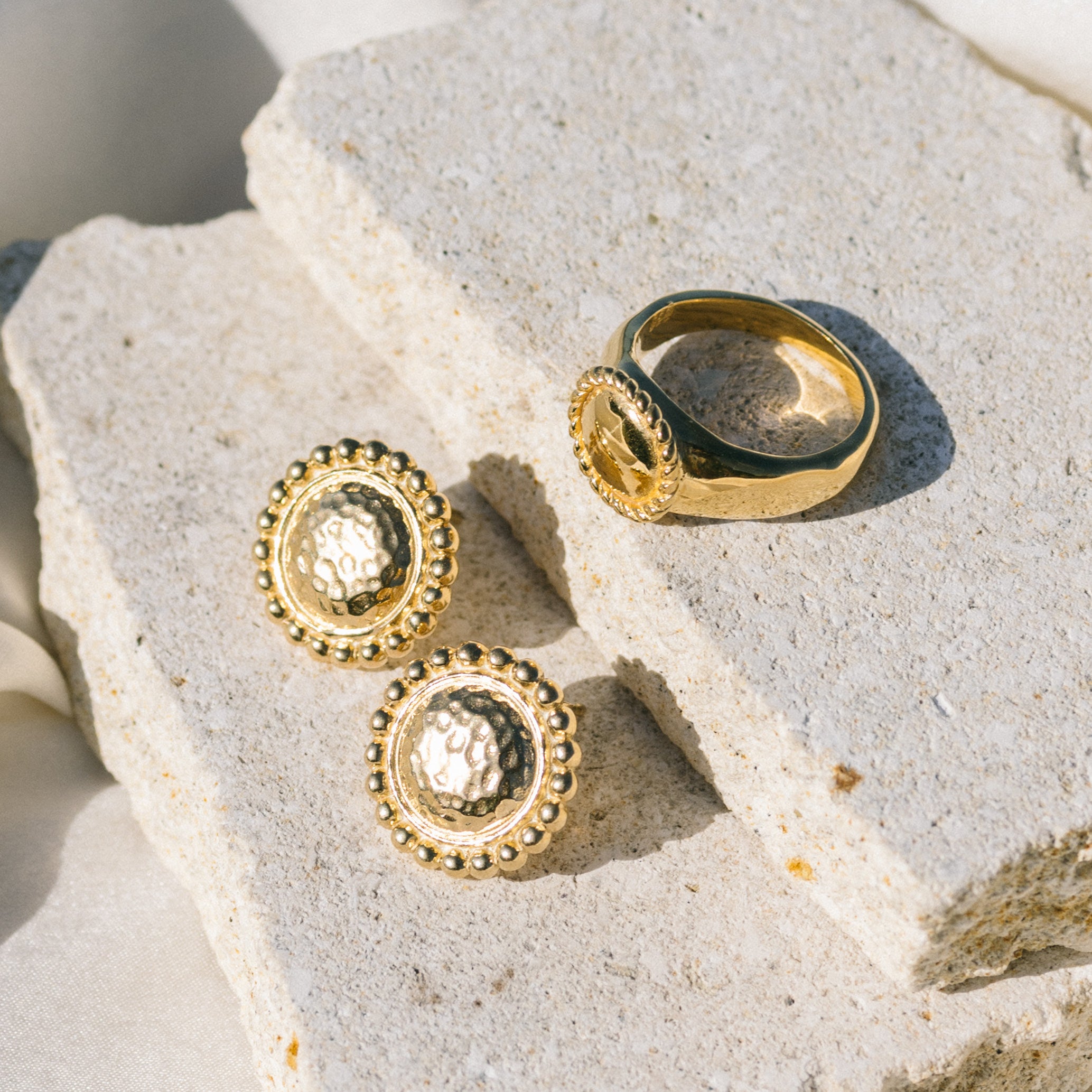 Classic Bowie Signet Ring - Gold Recycled Sterling Silver