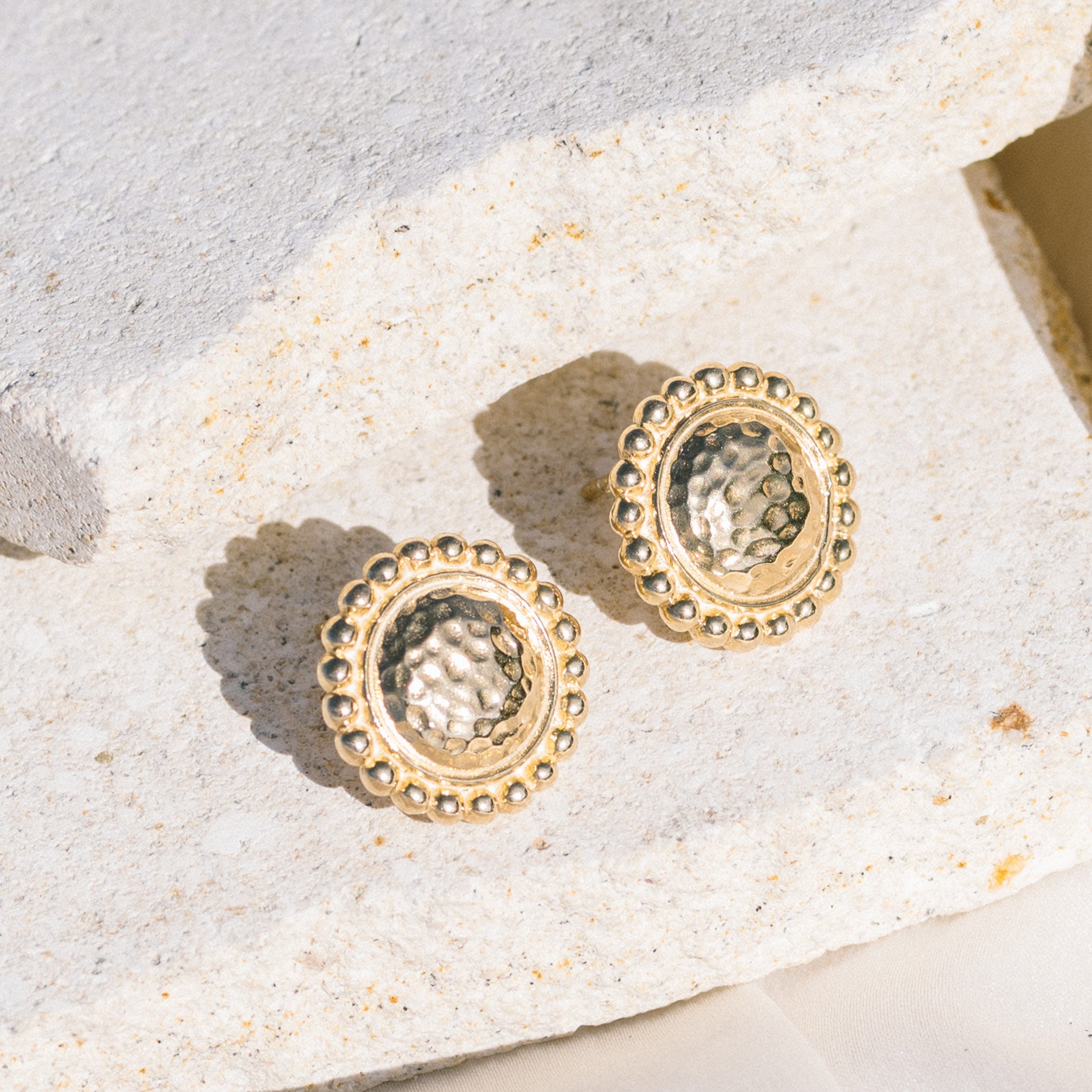 Recycled Sterling Silver Classic Bowie Earrings - Gold