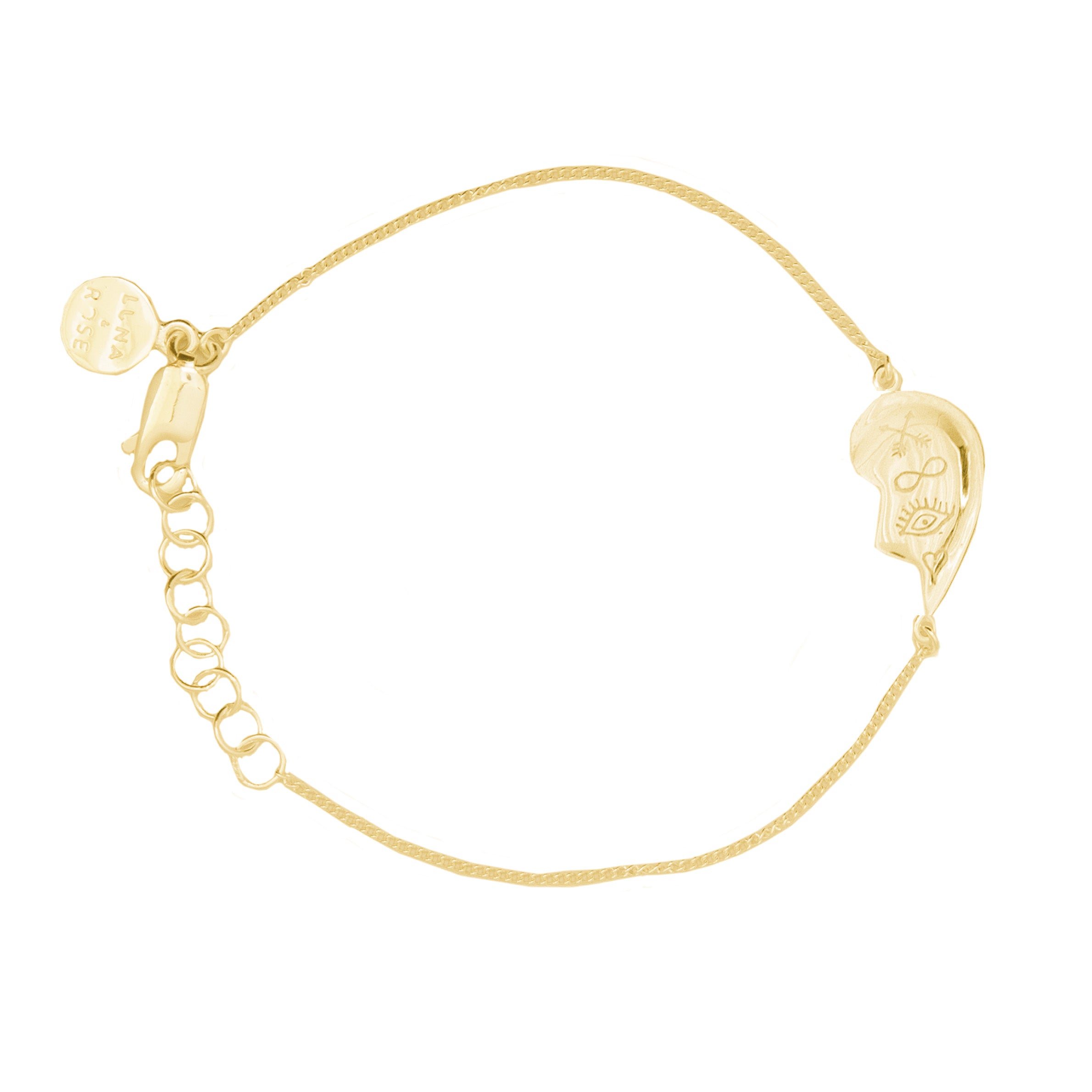 Golden BFF Broken Heart Bracelet on a white background