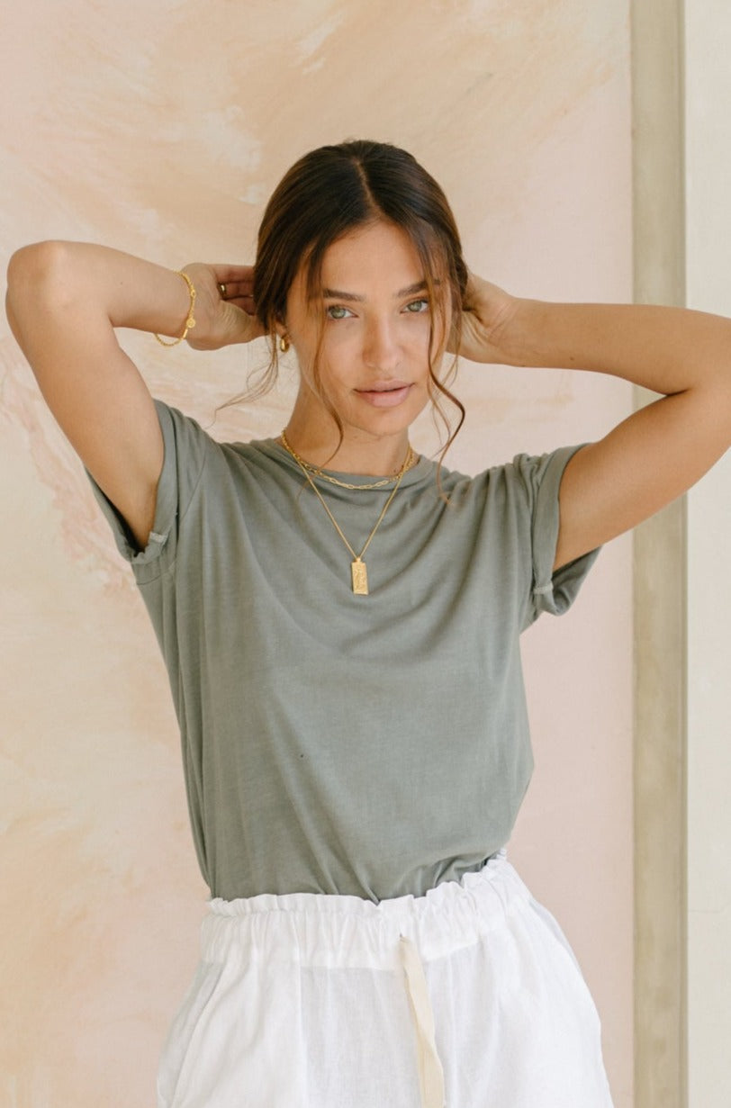 Plant Dyed Organic Cotton Classic Tee - Sage