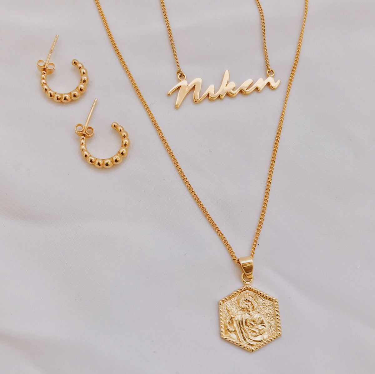 Custom Name Necklace - Gold **Recycled Sterling Silver**