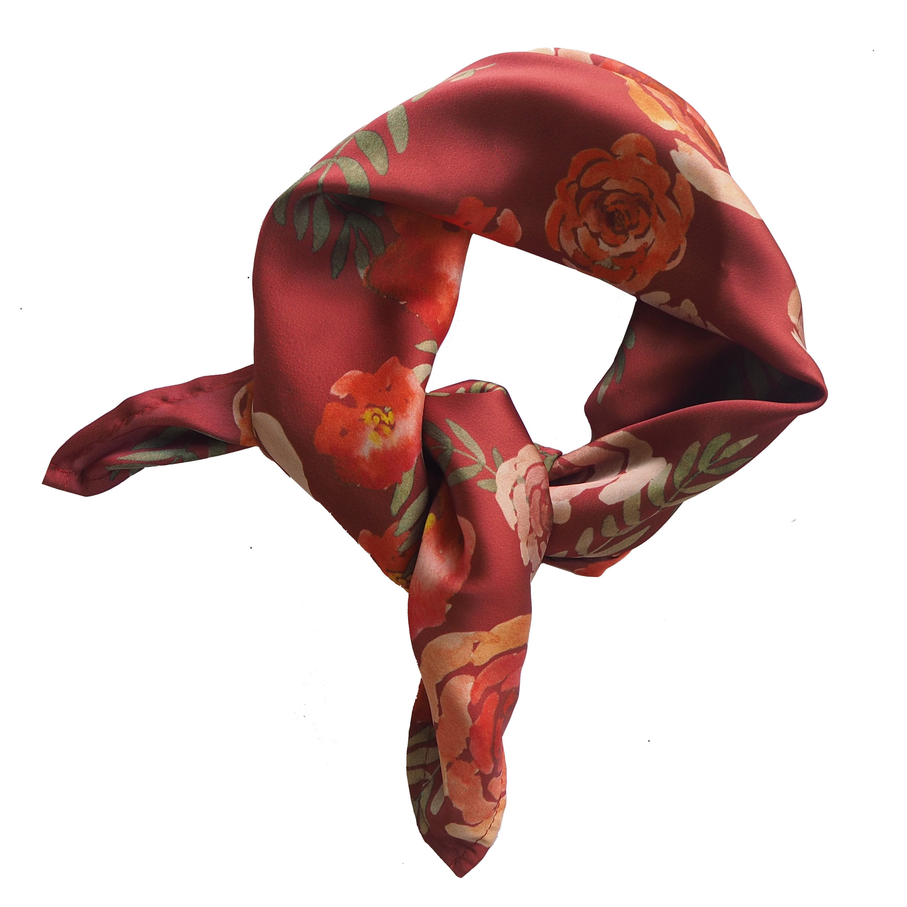 LUNA & ROSE FLORES ROSE NECK SCARF - VELVET RED