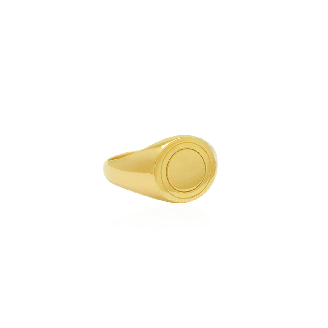 Halo Signet Ring - Gold