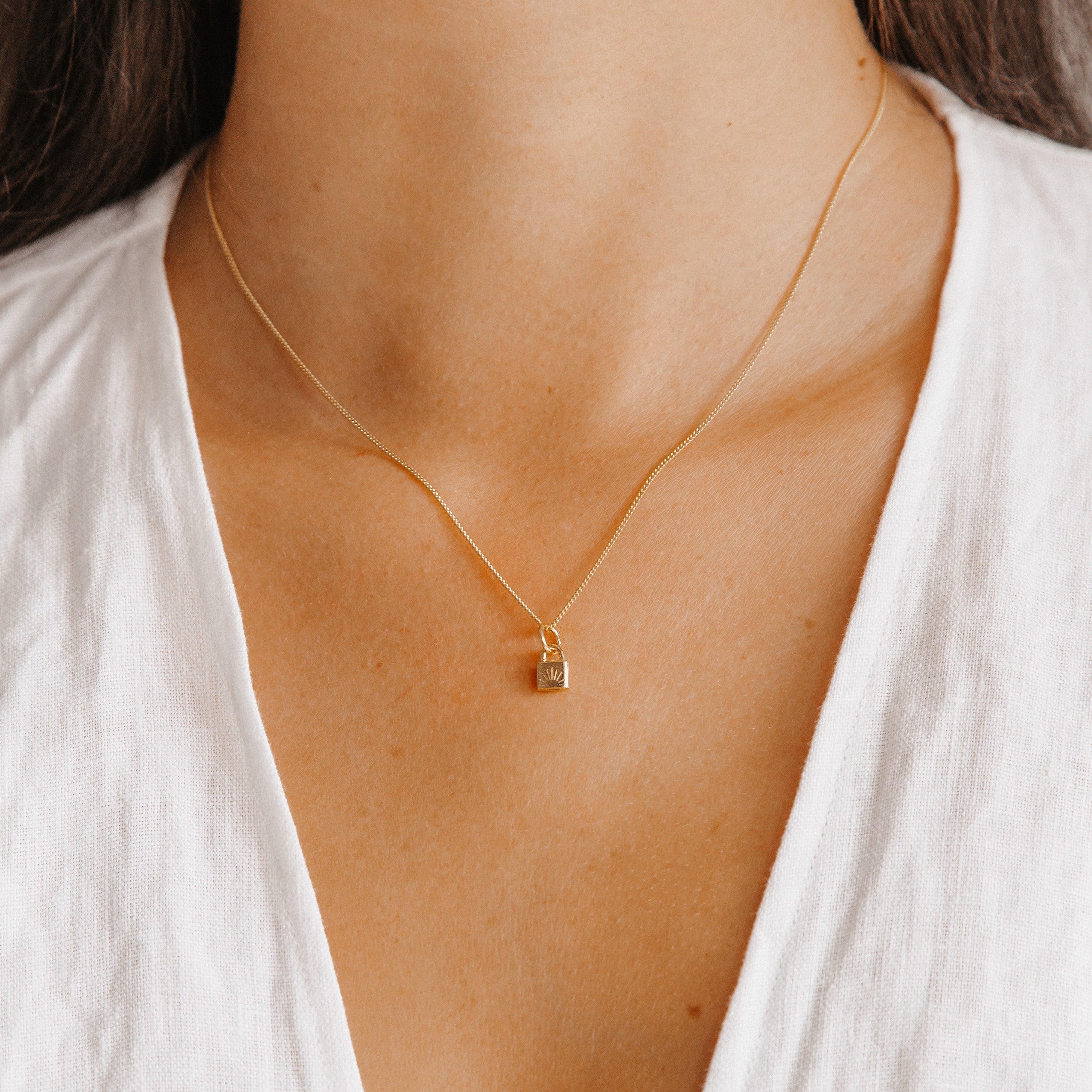 Lock & Key BFF Necklace SET - Gold