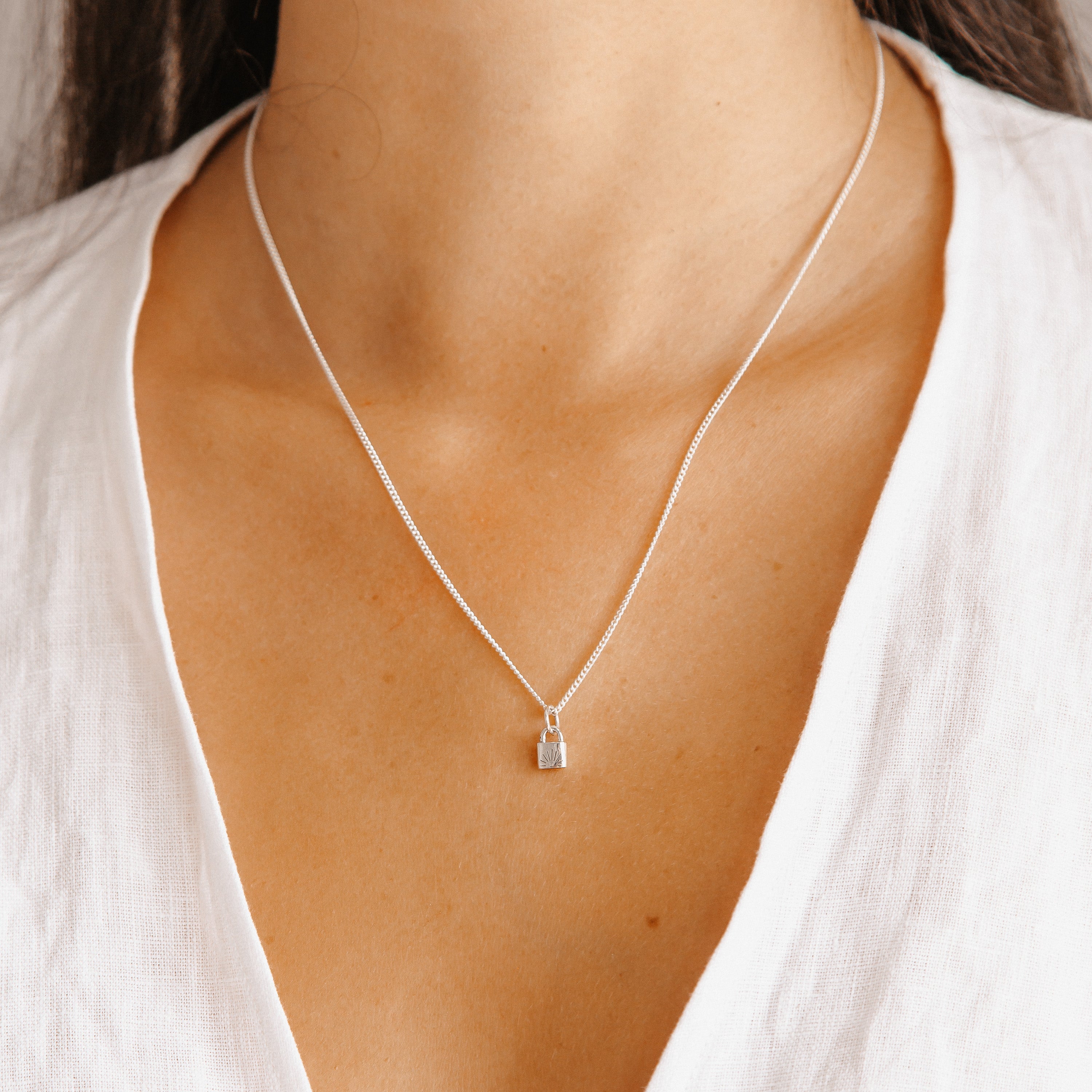 Lock & Key BFF Necklace SET - Silver