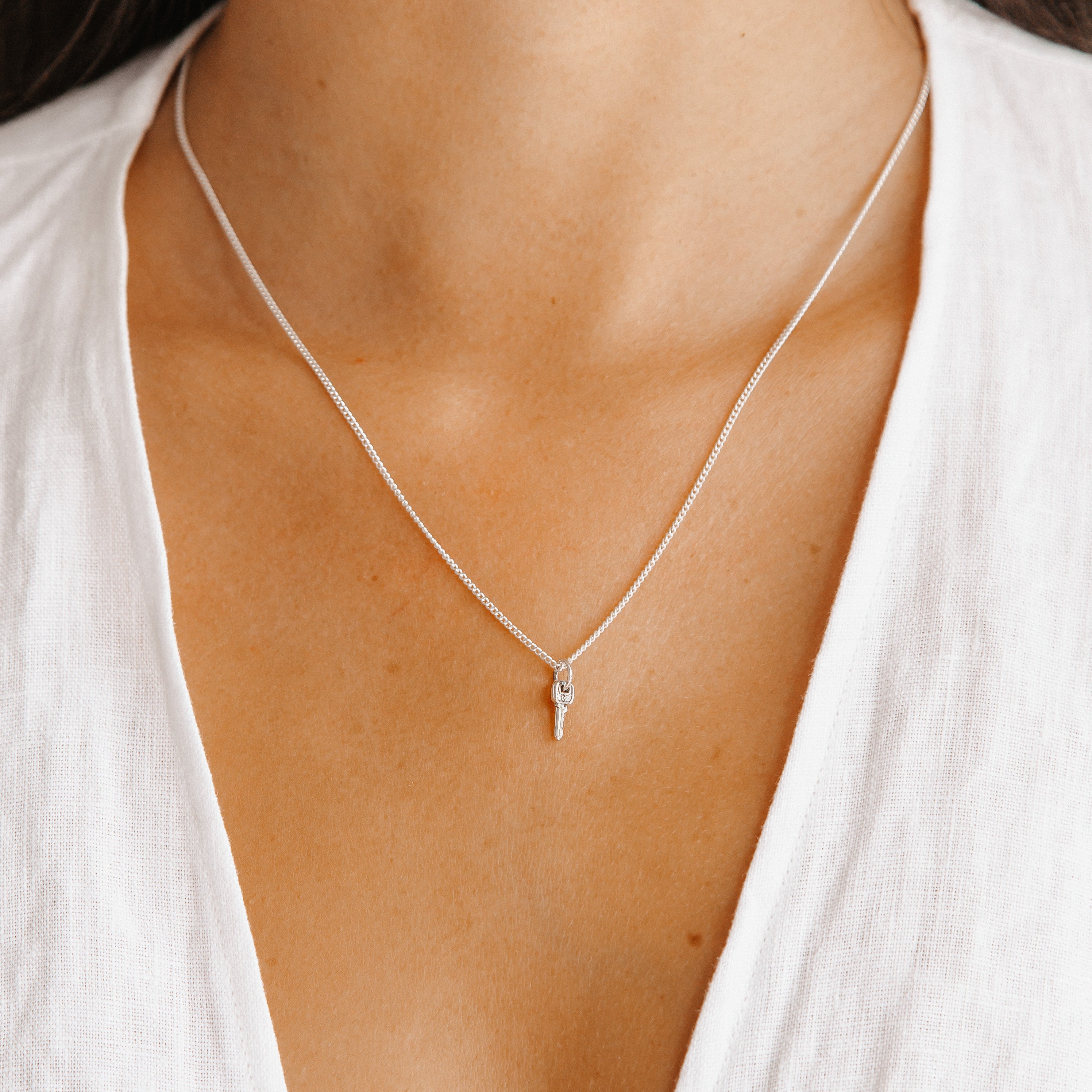 Lock & Key BFF Necklace SET - Silver