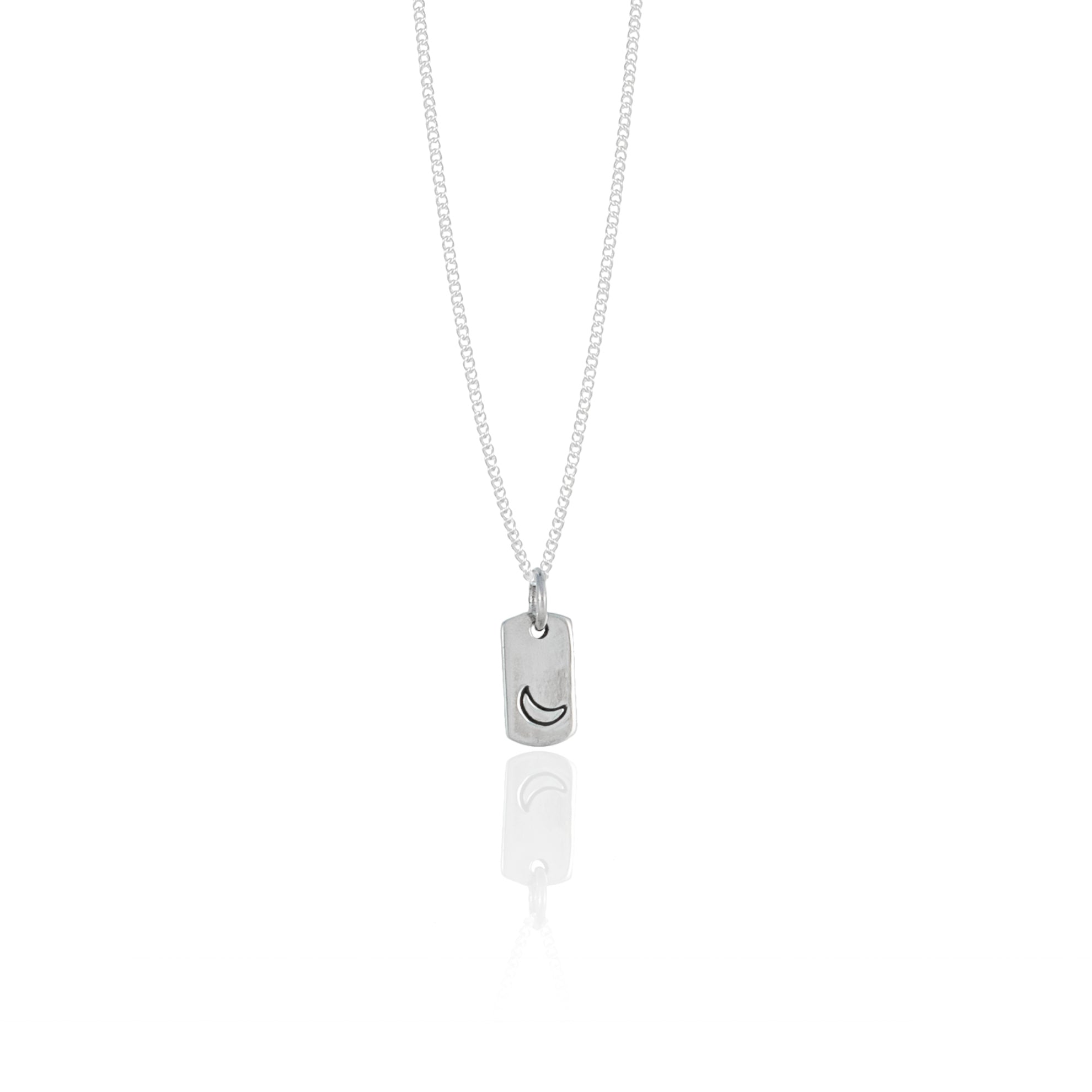Rectangle Moon Charm Necklace