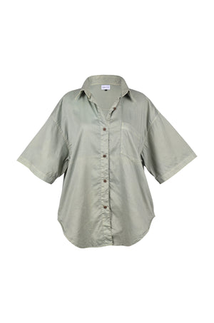 Jan Shirt Organic Cotton - Sage *Organic Plant Dyed* - PRE ORDER