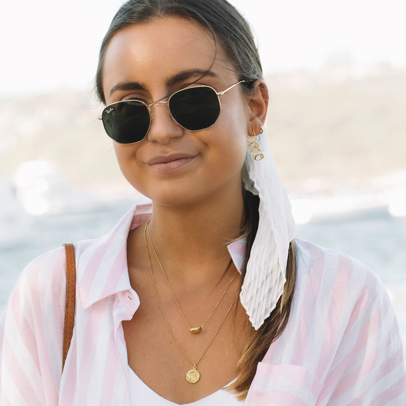 Kintamani Coffee Bean Necklace in Gold by Coconut and Bliss