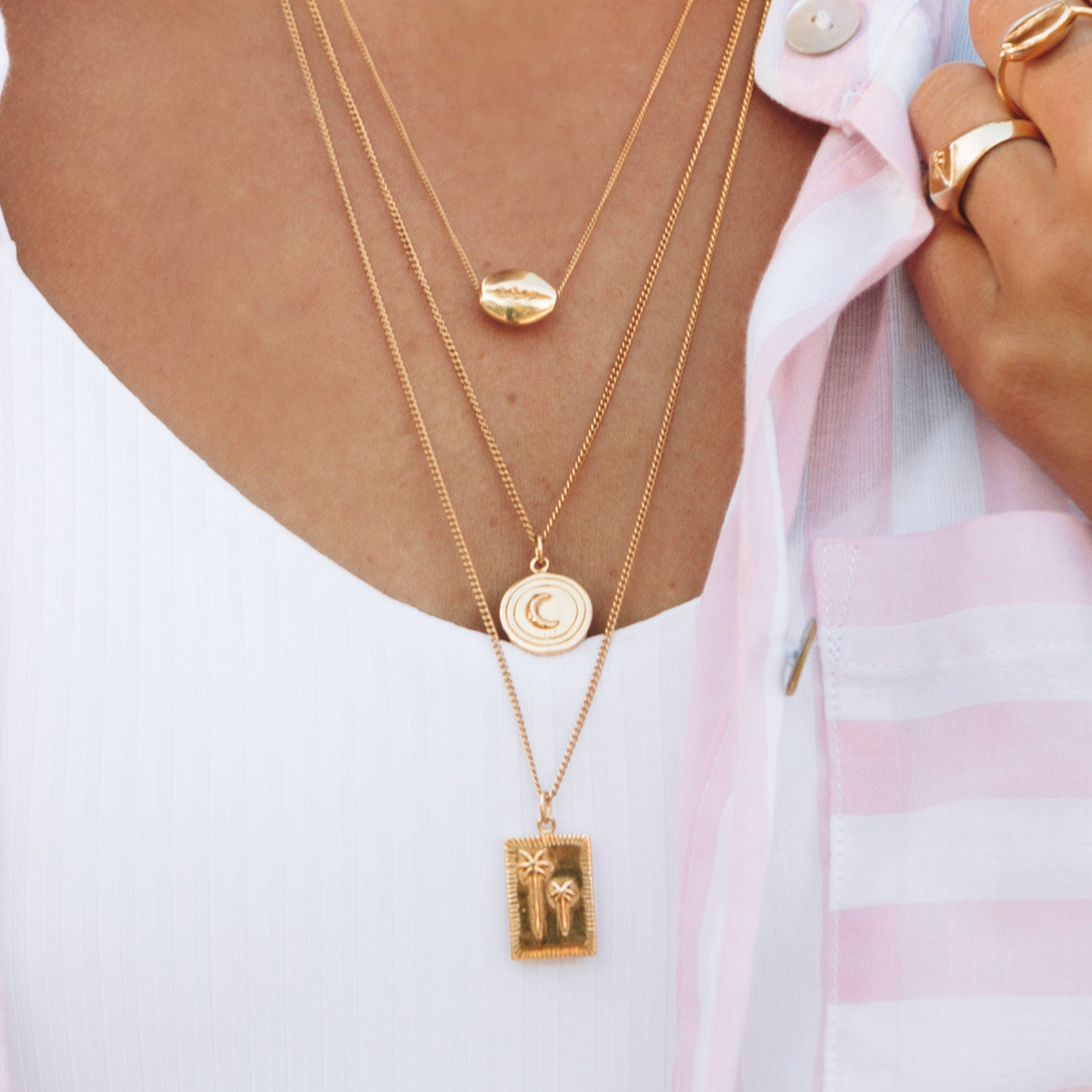 Kintamani Coffee Bean Necklace in Gold by Coconut and Bliss