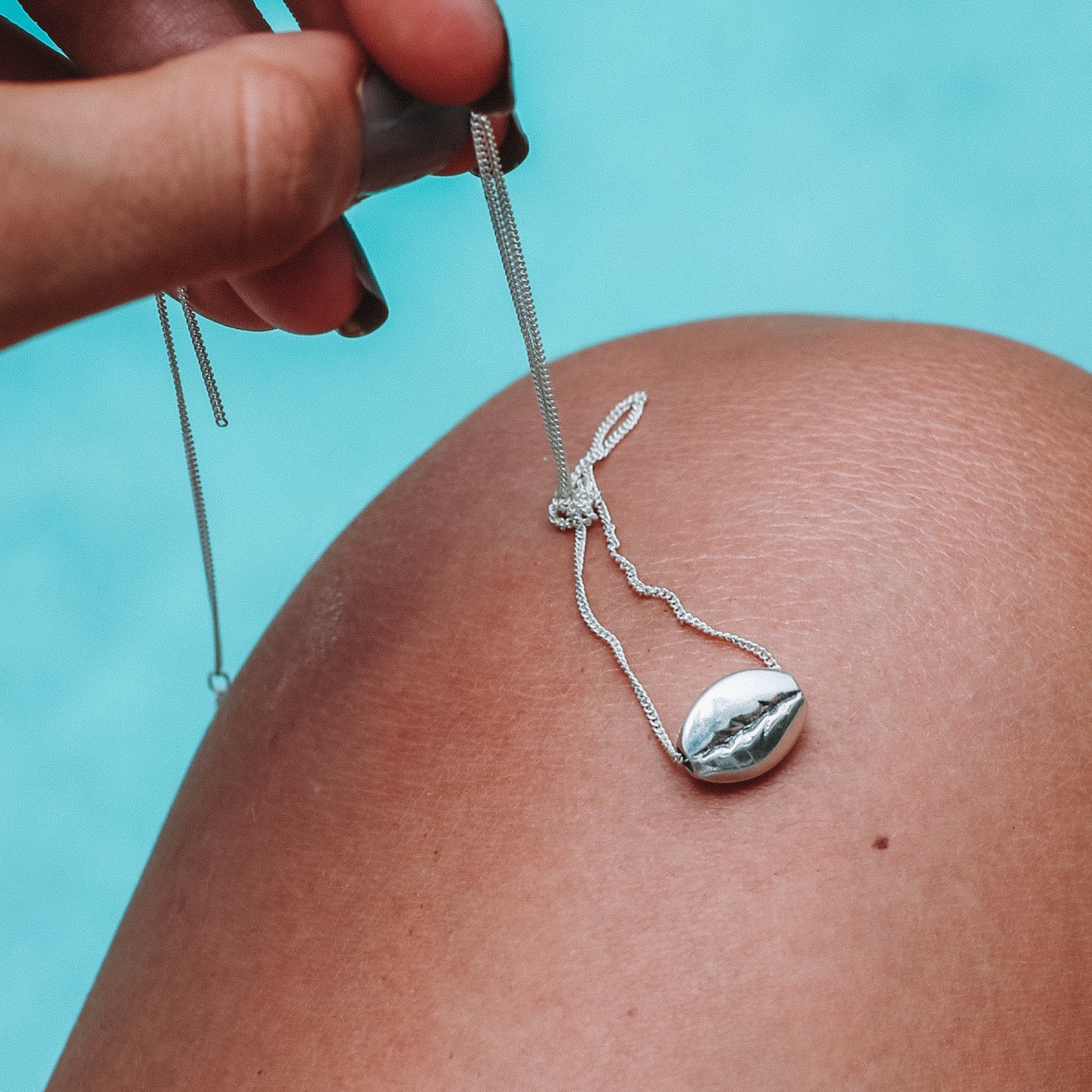 La Luna Rose Sterling Silver Coffee Bean Pendant
