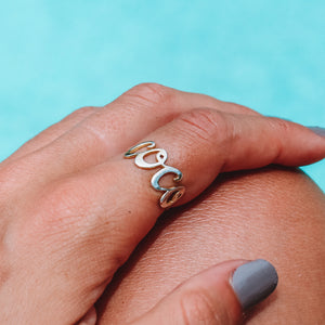 Gold Coco ring made from Recycled Sterling Silver